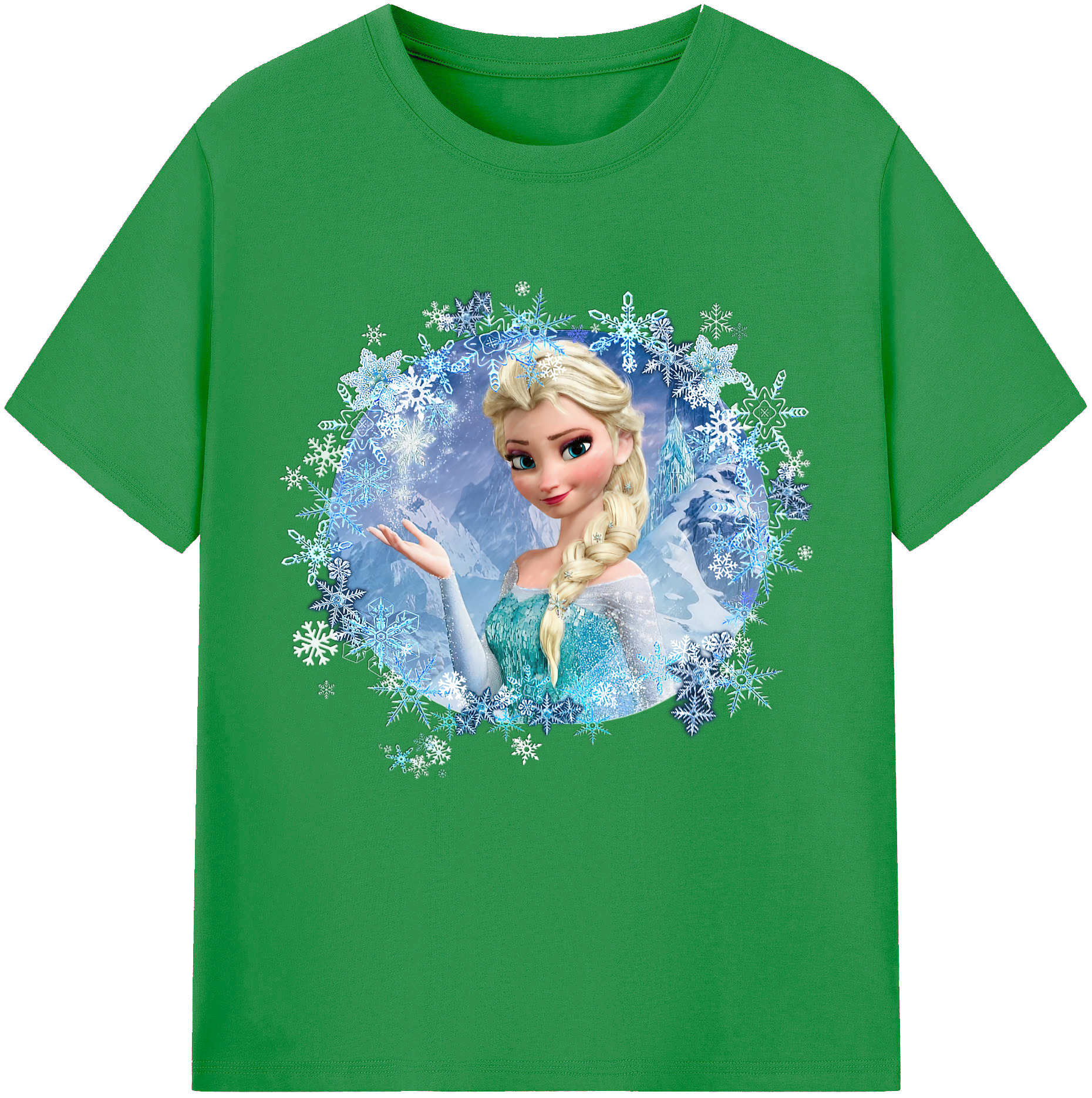 （画像用） アナと雪の女王 アンナ エルサ Frozen Anna Elsa レディースカジュアルプリントTシャツ（綿100％）