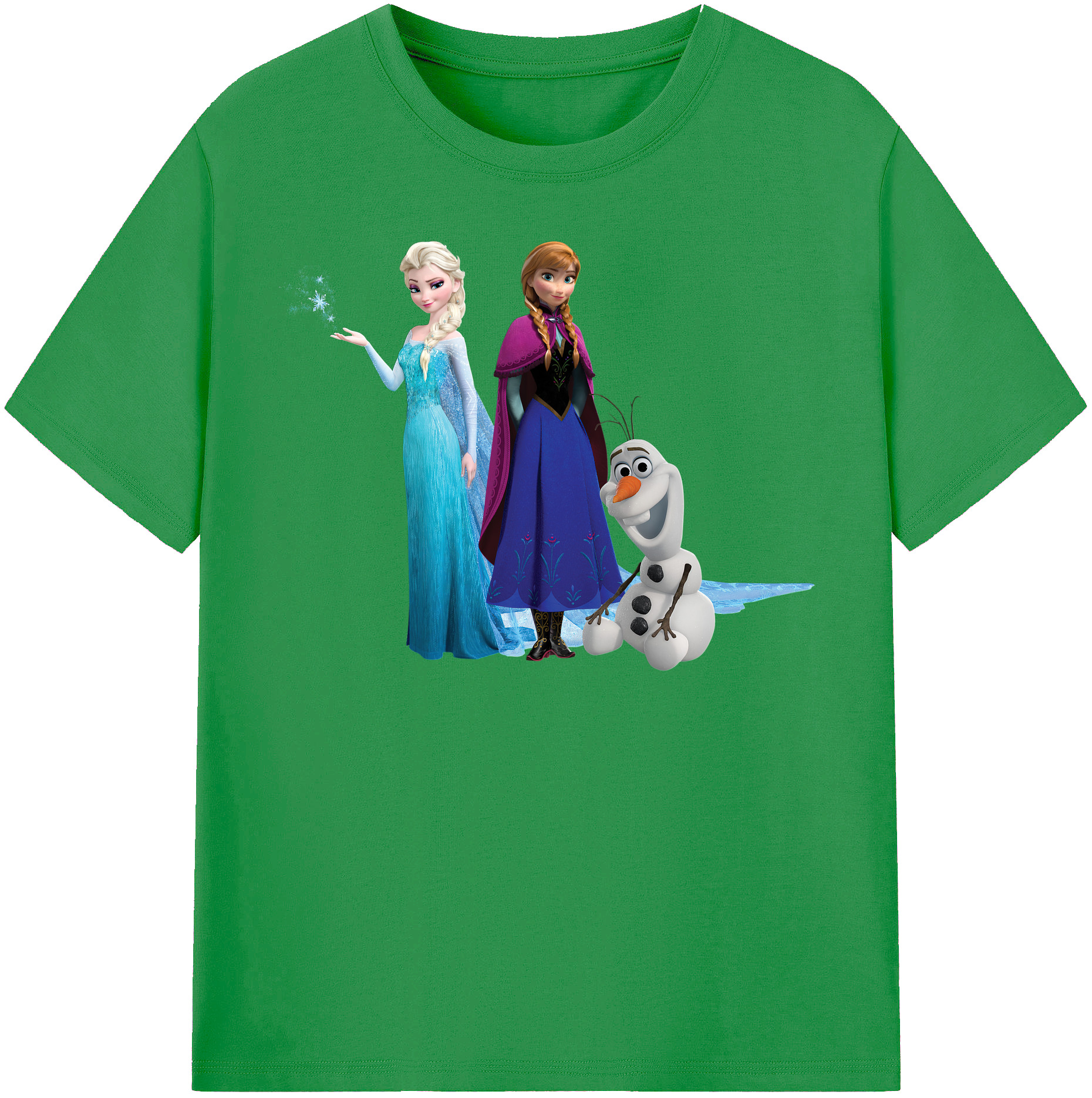 （画像用） アナと雪の女王 アンナ エルサ Frozen Anna Elsa レディースカジュアルプリントTシャツ（綿100％）