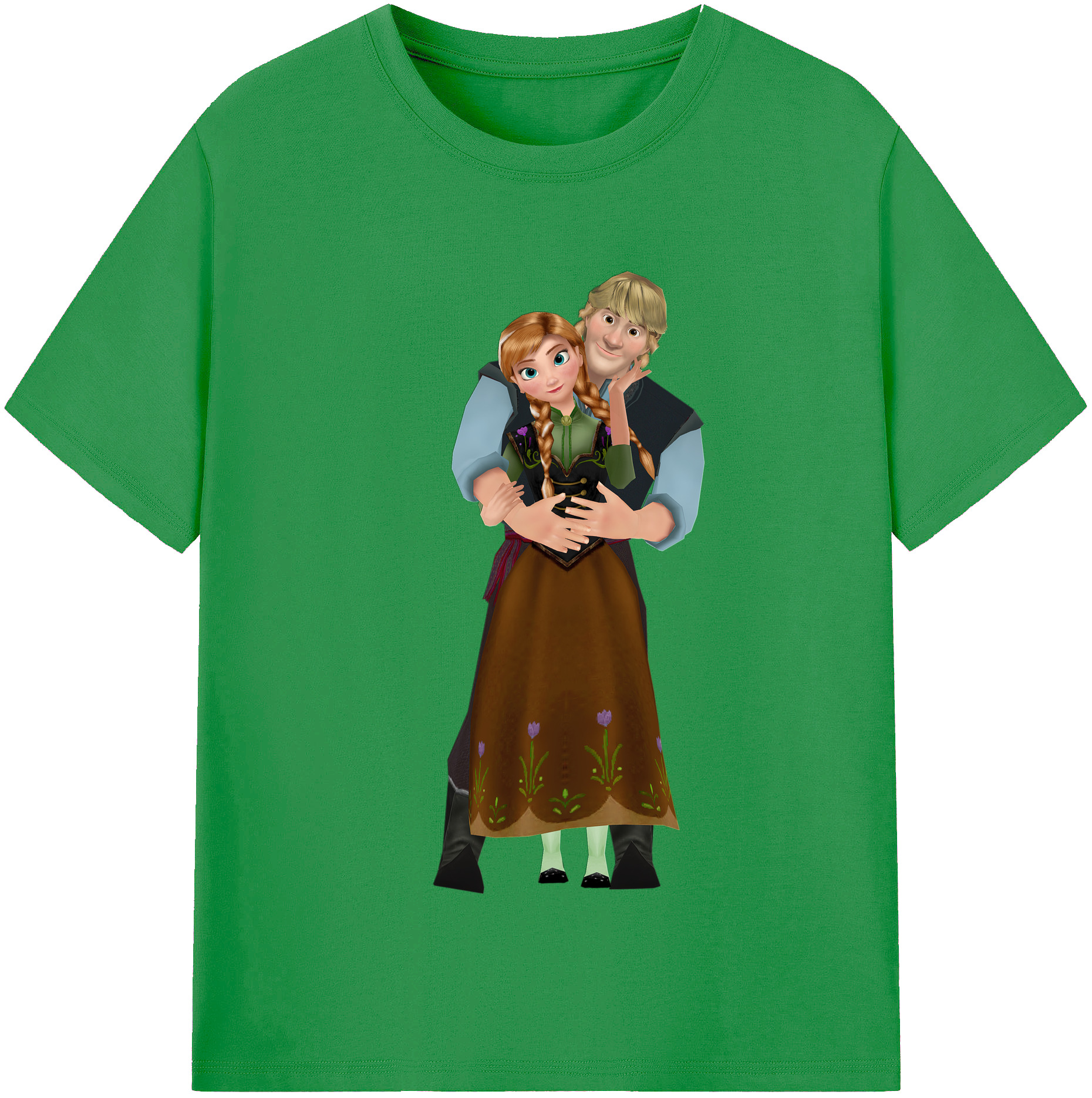 （画像用） アナと雪の女王 アンナ エルサ Frozen Anna Elsa レディースカジュアルプリントTシャツ（綿100％）