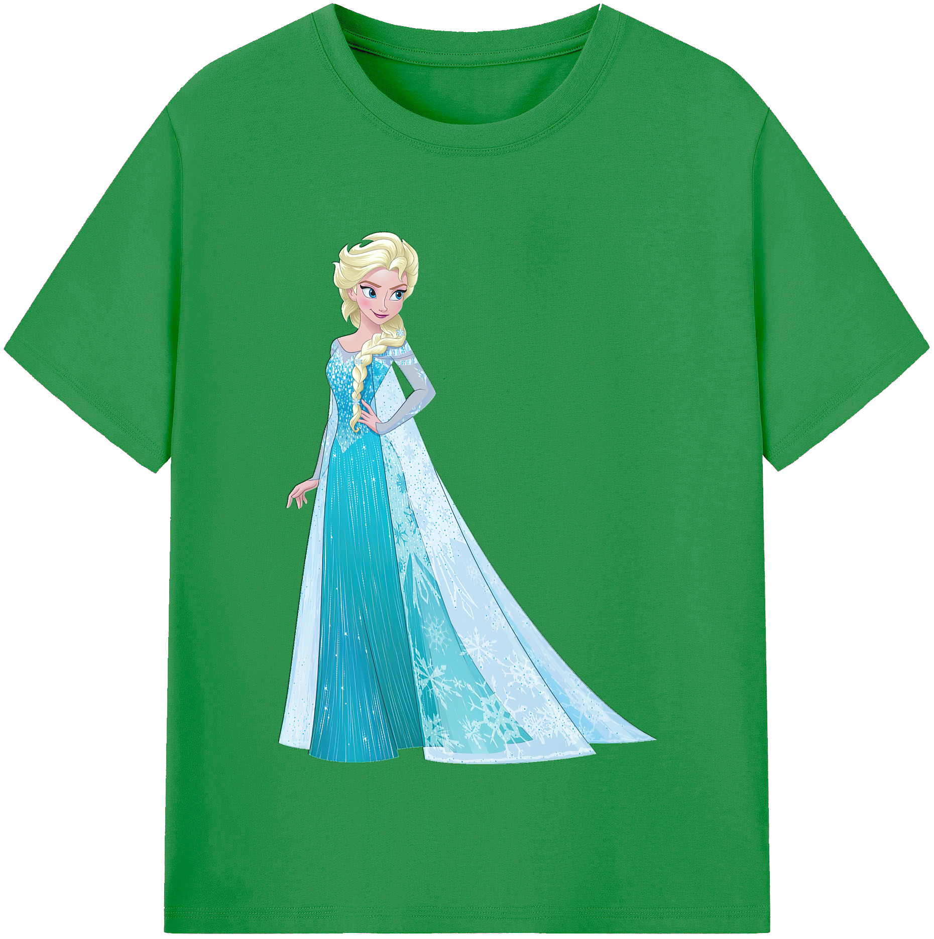 （画像用） アナと雪の女王 アンナ エルサ Frozen Anna Elsa レディースカジュアルプリントTシャツ（綿100％）