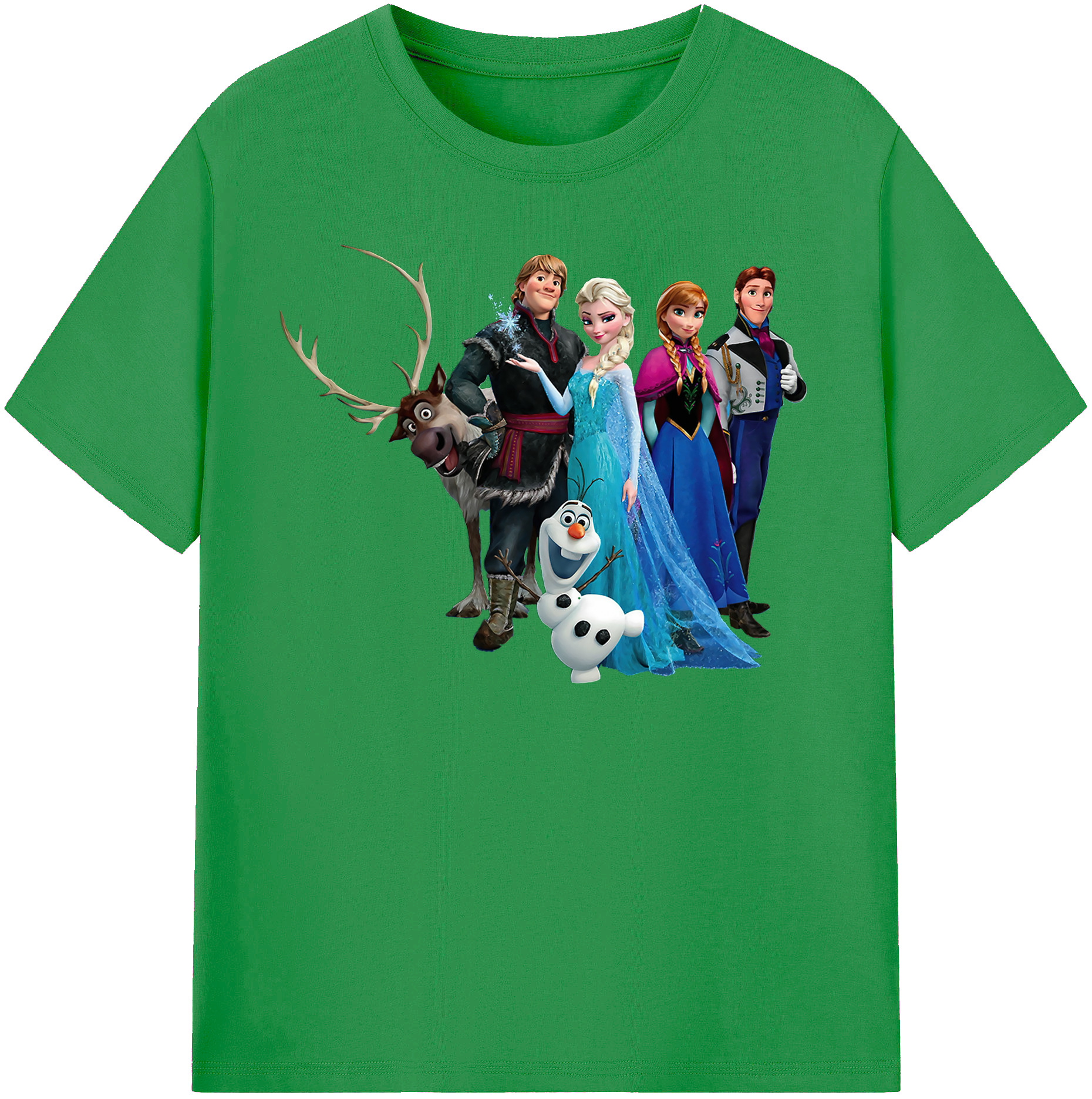 （画像用） アナと雪の女王 アンナ エルサ Frozen Anna Elsa レディースカジュアルプリントTシャツ（綿100％）