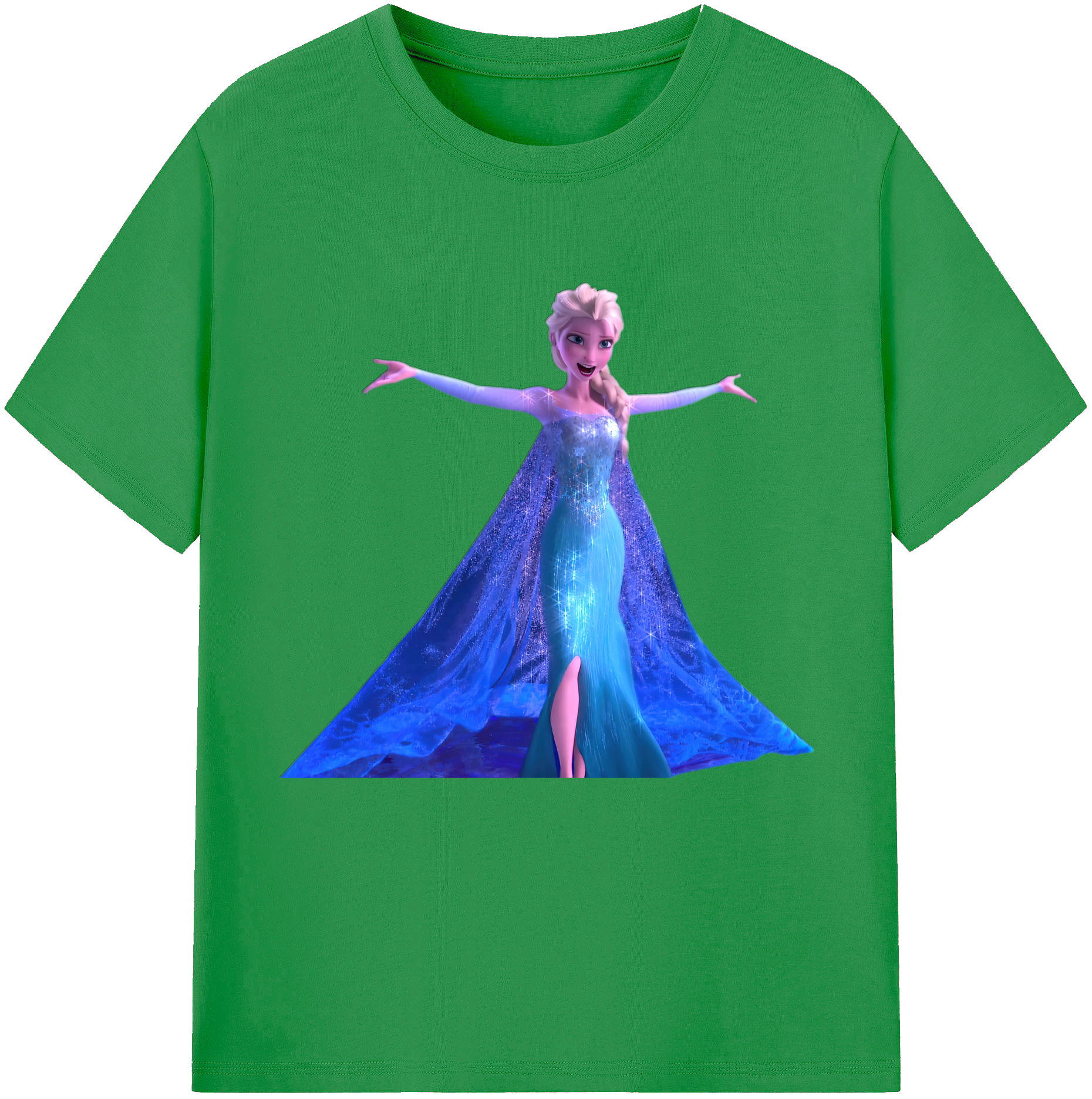 （画像用） アナと雪の女王 アンナ エルサ Frozen Anna Elsa レディースカジュアルプリントTシャツ（綿100％）