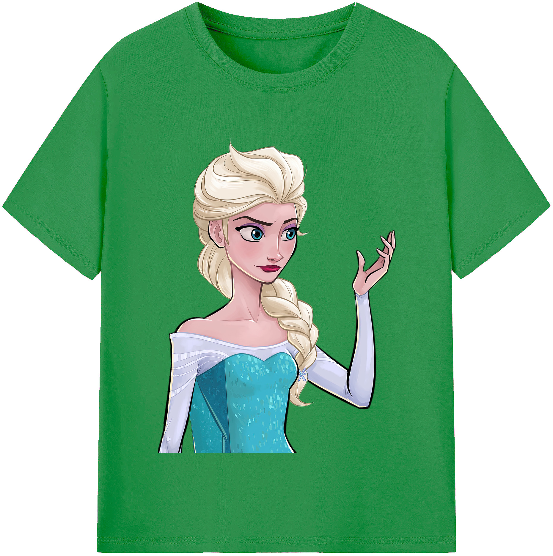 （画像用） アナと雪の女王 アンナ エルサ Frozen Anna Elsa レディースカジュアルプリントTシャツ（綿100％）