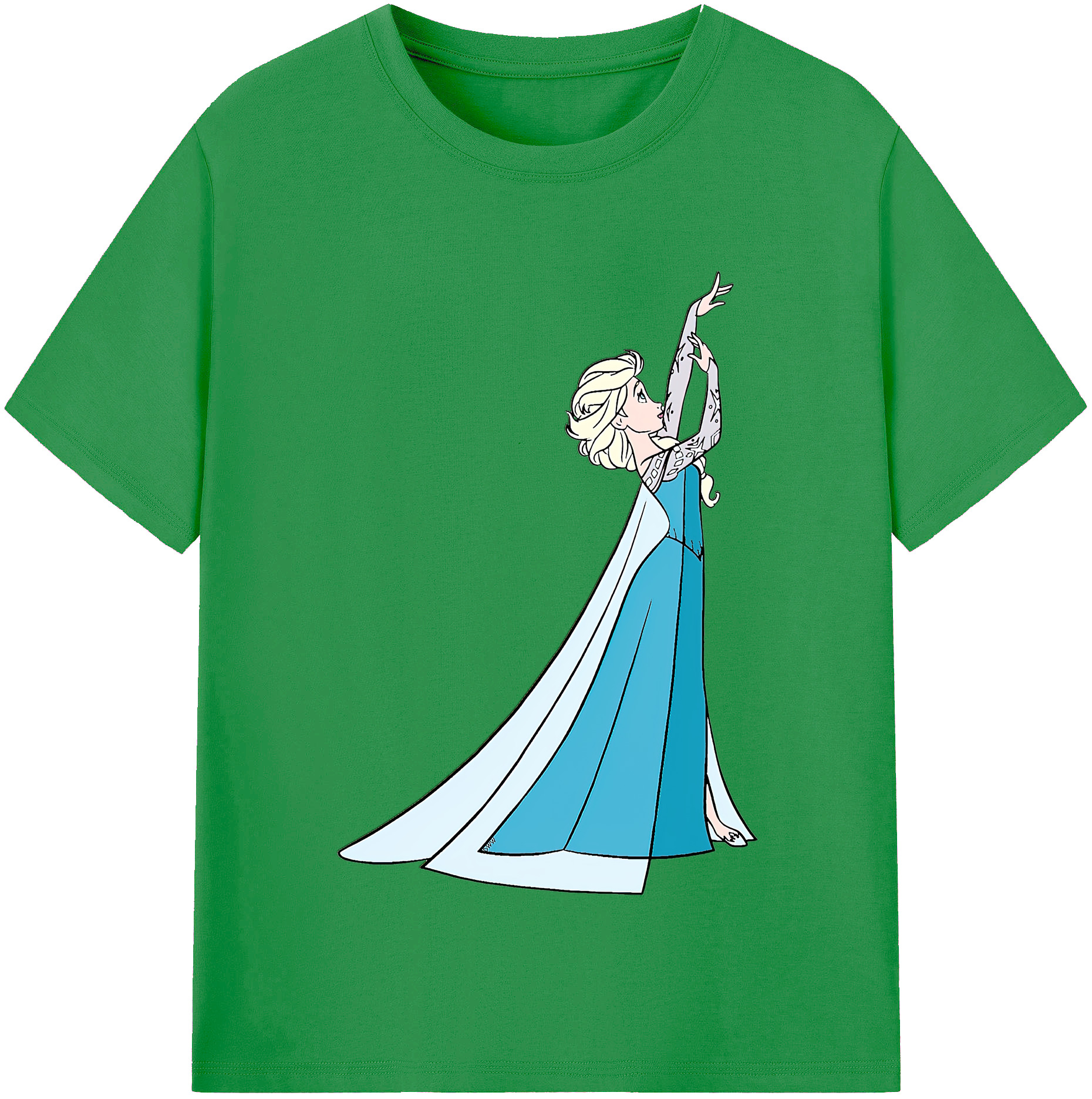 （画像用） アナと雪の女王 アンナ エルサ Frozen Anna Elsa レディースカジュアルプリントTシャツ（綿100％）