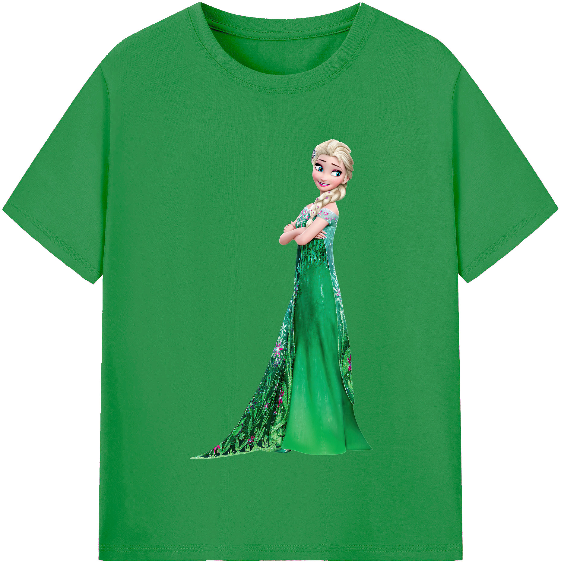 （画像用） アナと雪の女王 アンナ エルサ Frozen Anna Elsa レディースカジュアルプリントTシャツ（綿100％）