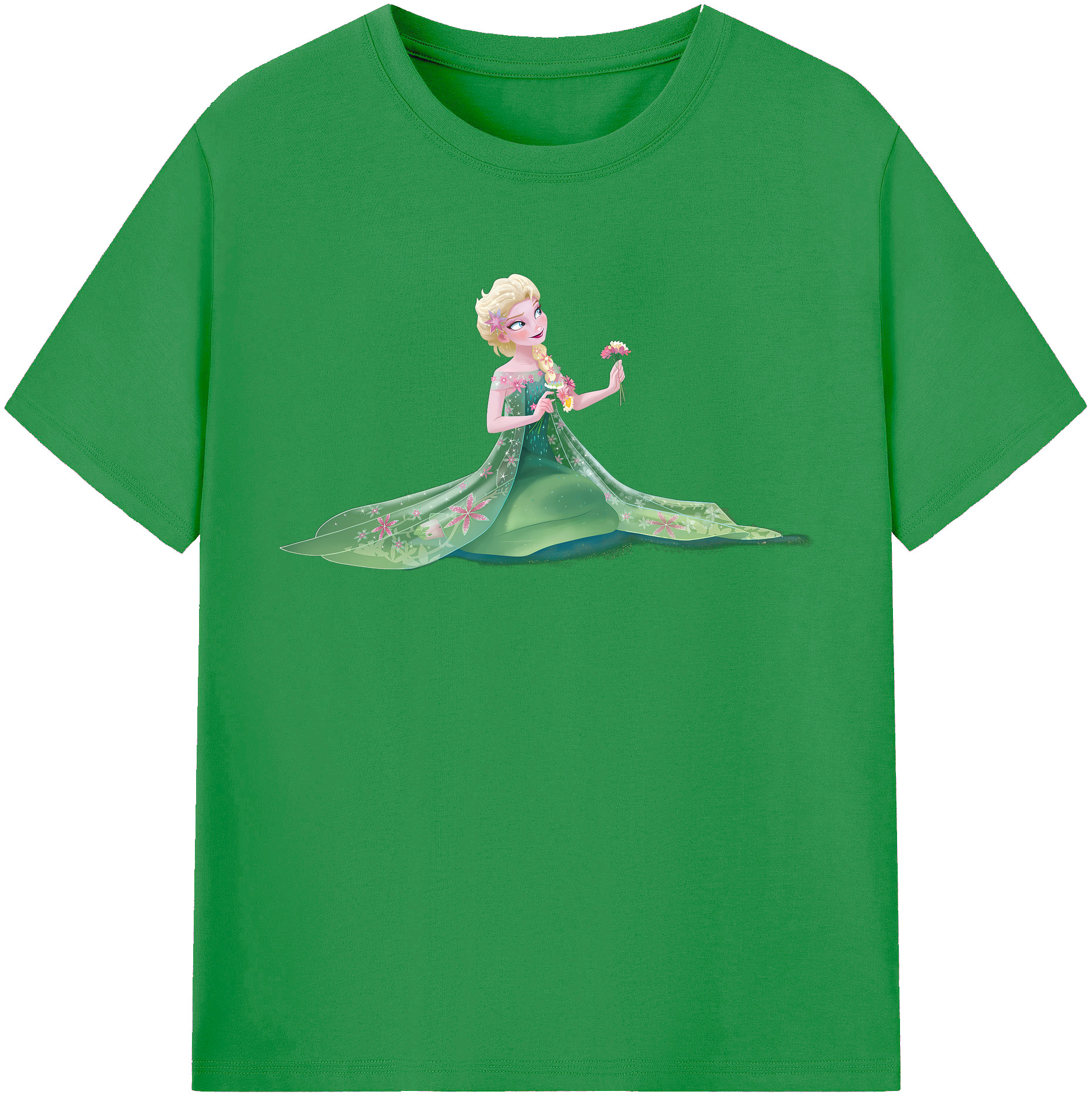 （画像用） アナと雪の女王 アンナ エルサ Frozen Anna Elsa レディースカジュアルプリントTシャツ（綿100％）