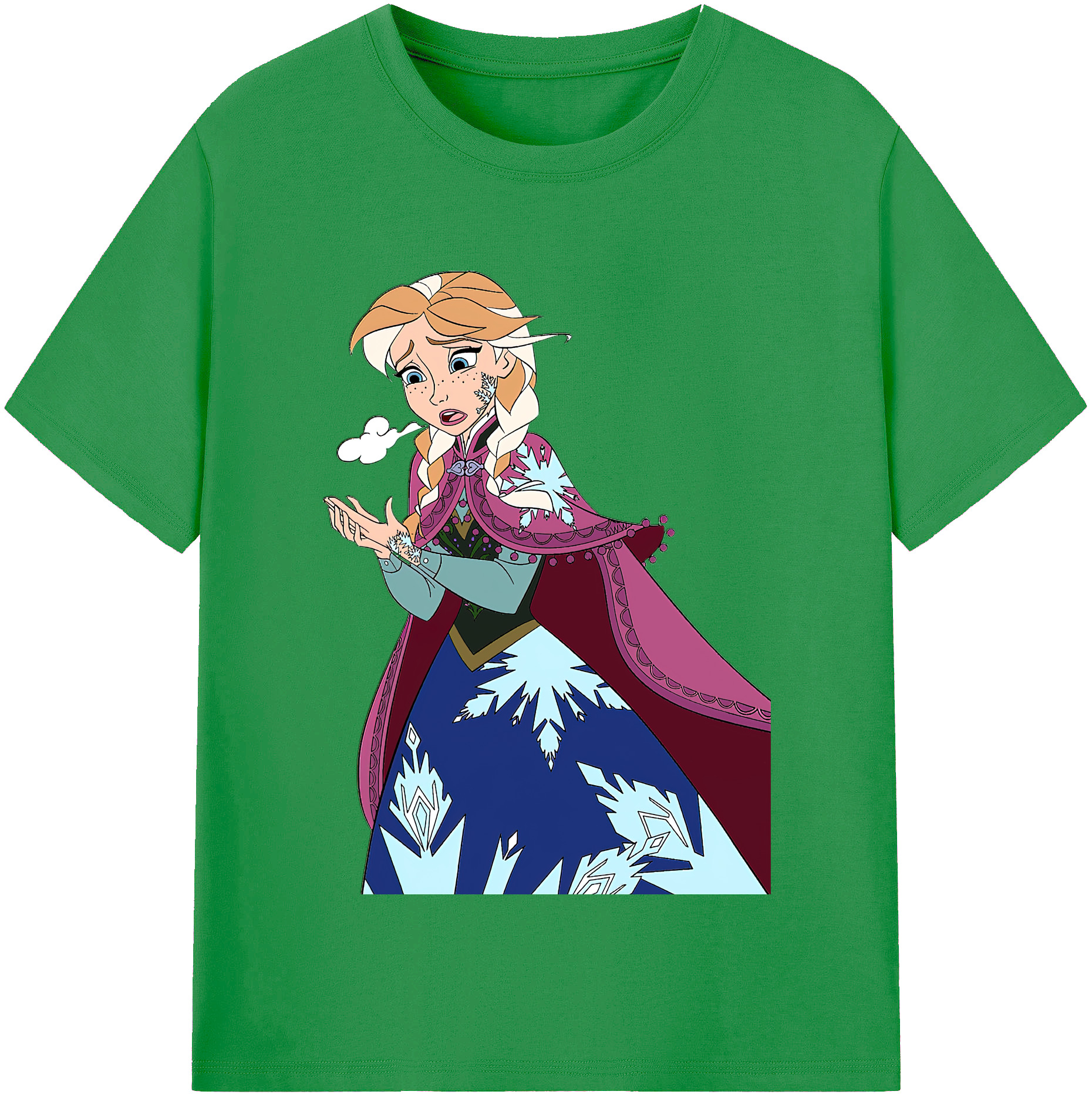 （画像用） アナと雪の女王 アンナ エルサ Frozen Anna Elsa レディースカジュアルプリントTシャツ（綿100％）