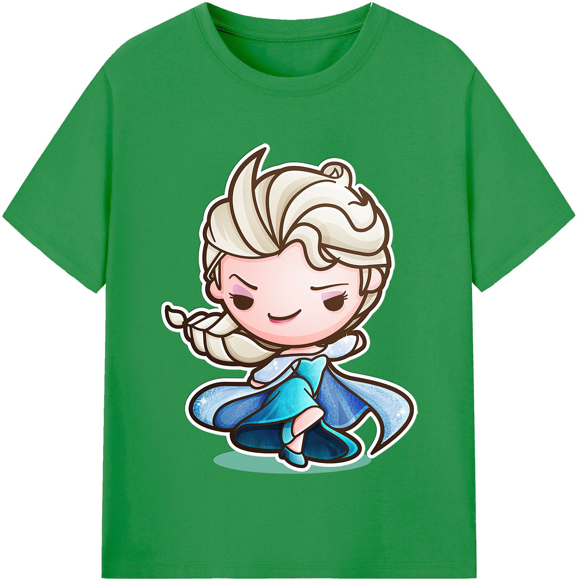 （画像用） アナと雪の女王 アンナ エルサ Frozen Anna Elsa レディースカジュアルプリントTシャツ（綿100％）