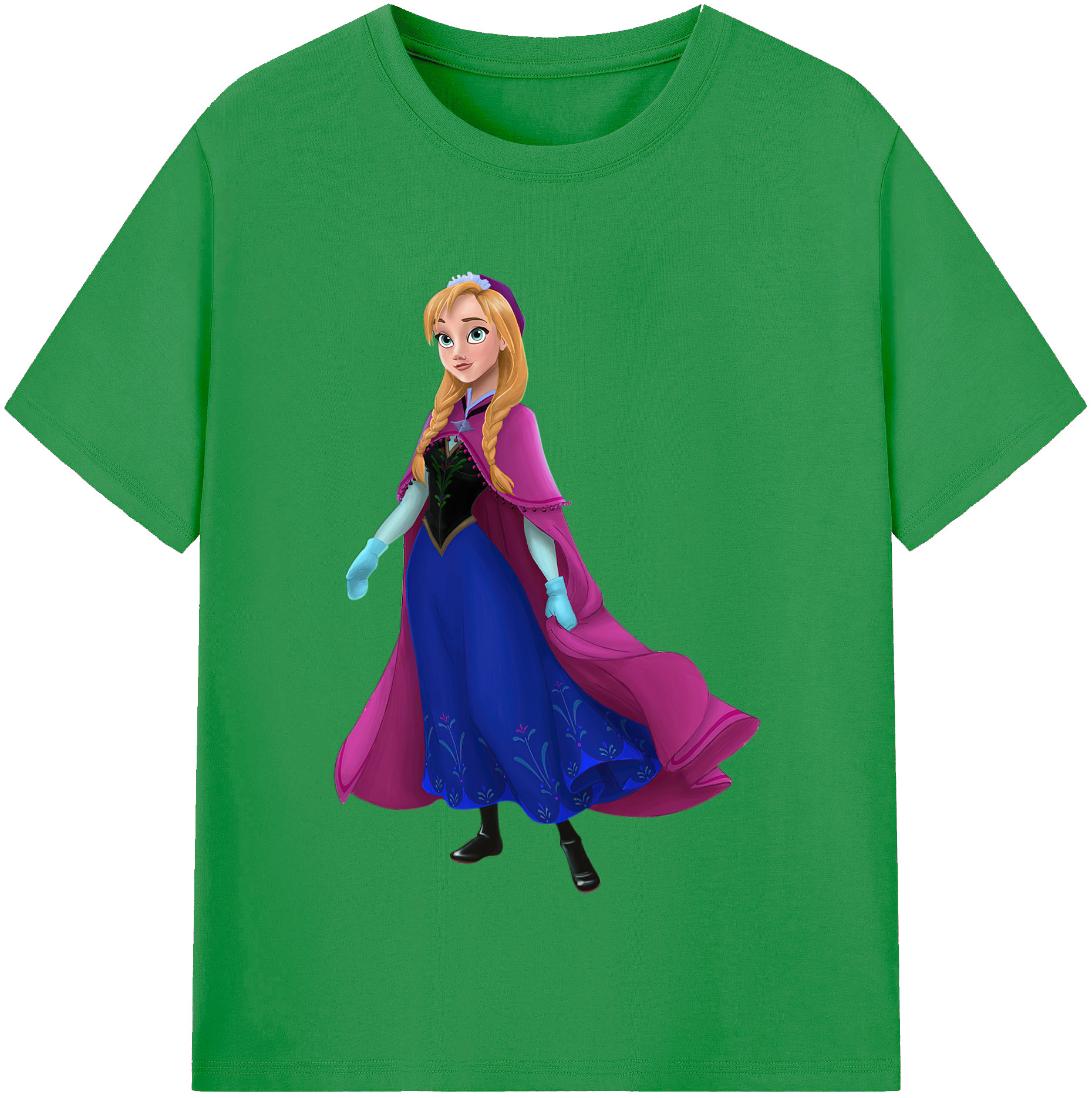 （画像用） アナと雪の女王 アンナ エルサ Frozen Anna Elsa レディースカジュアルプリントTシャツ（綿100％）