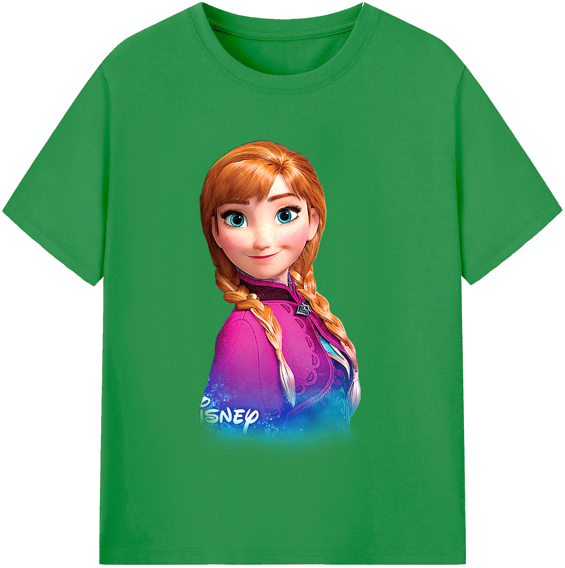 （画像用） アナと雪の女王 アンナ エルサ Frozen Anna Elsa レディースカジュアルプリントTシャツ（綿100％）