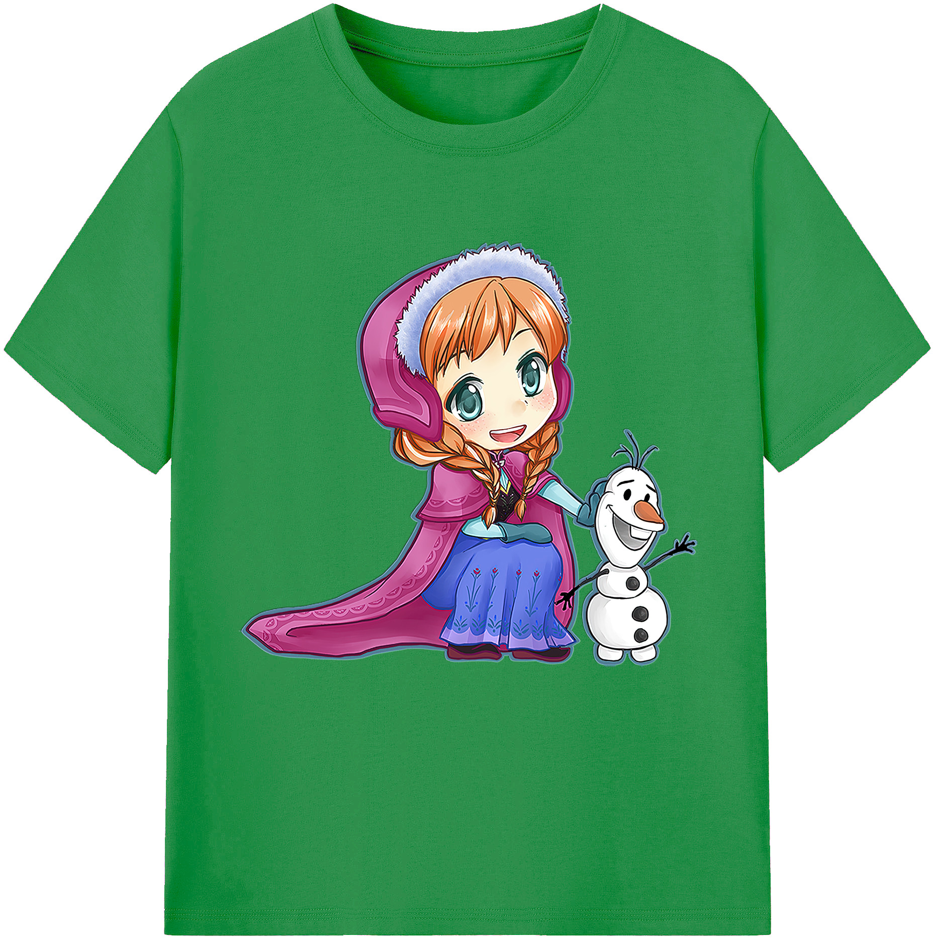（画像用） アナと雪の女王 アンナ エルサ Frozen Anna Elsa レディースカジュアルプリントTシャツ（綿100％）