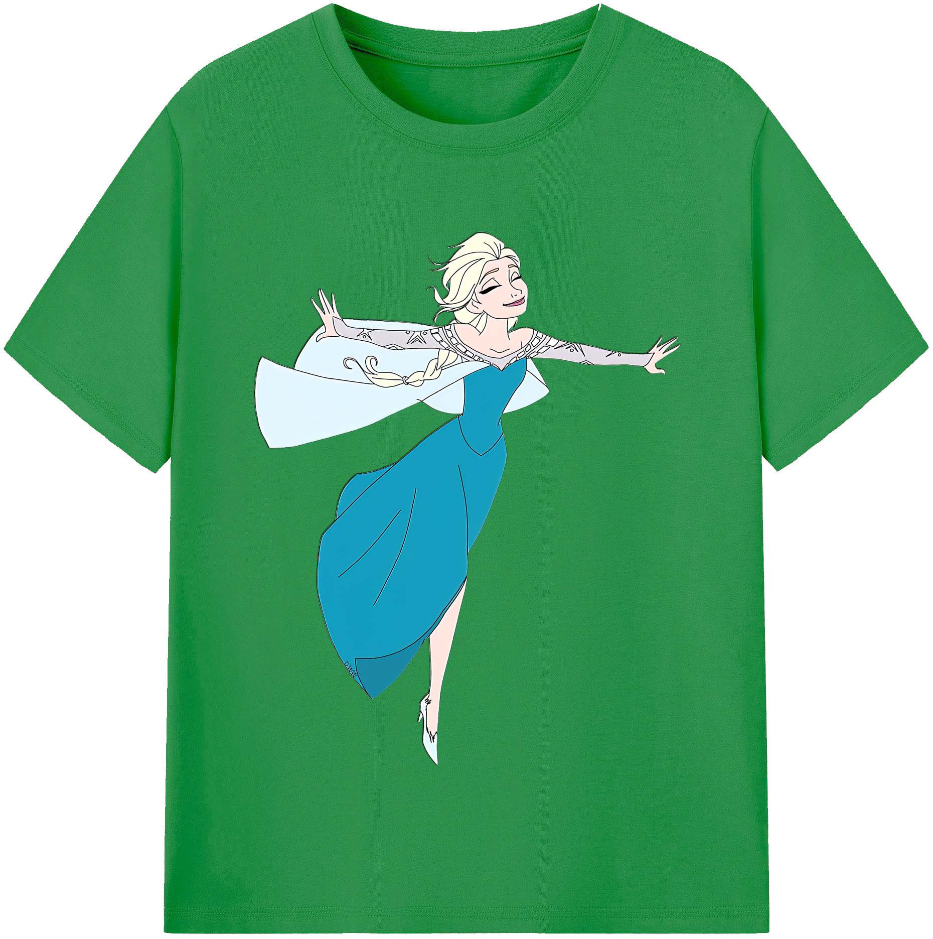 （画像用） アナと雪の女王 アンナ エルサ Frozen Anna Elsa レディースカジュアルプリントTシャツ（綿100％）