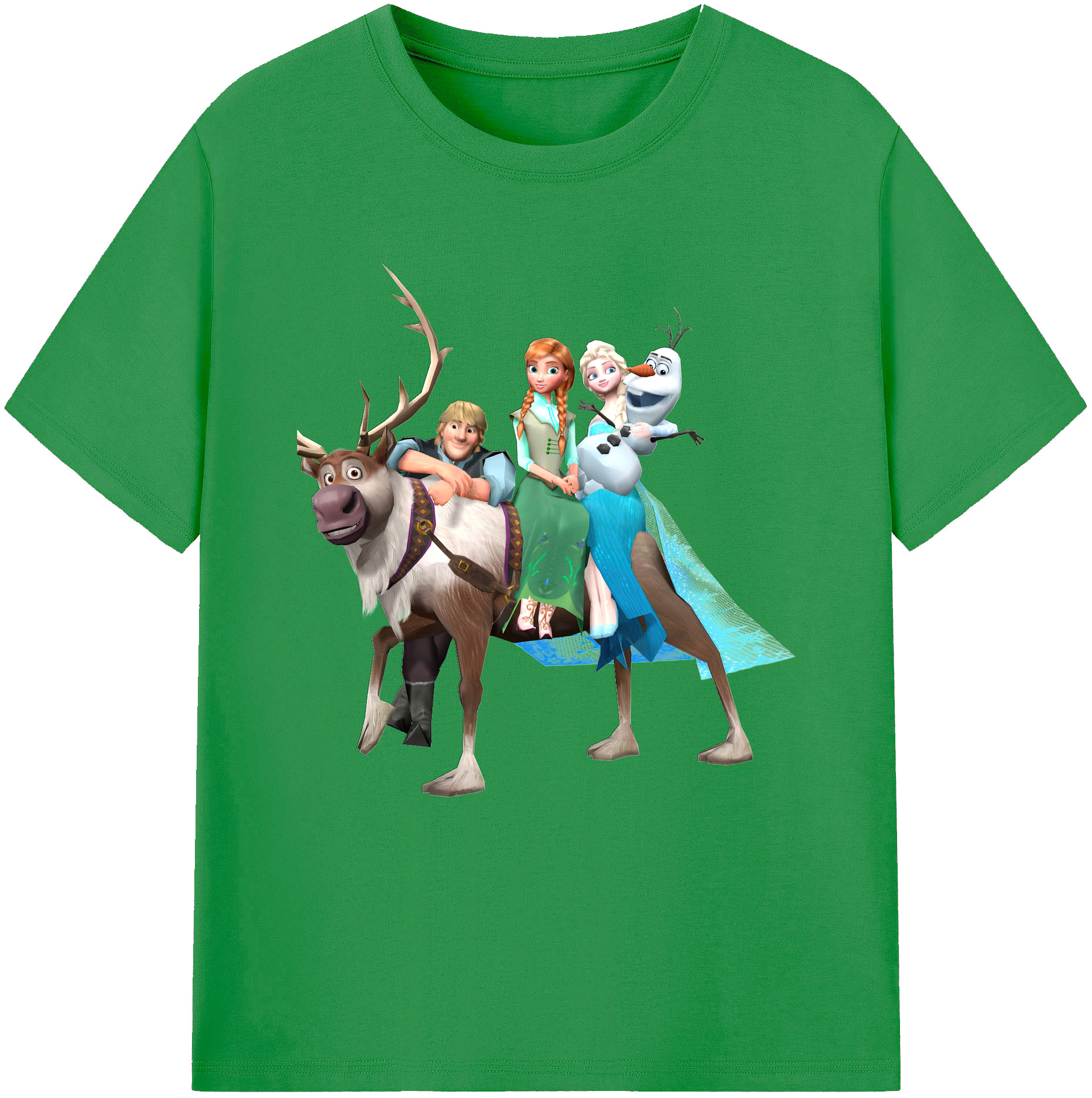 （画像用） アナと雪の女王 アンナ エルサ Frozen Anna Elsa レディースカジュアルプリントTシャツ（綿100％）