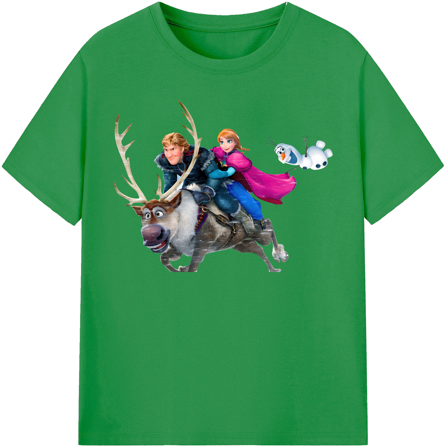 （画像用） アナと雪の女王 アンナ エルサ Frozen Anna Elsa レディースカジュアルプリントTシャツ（綿100％）