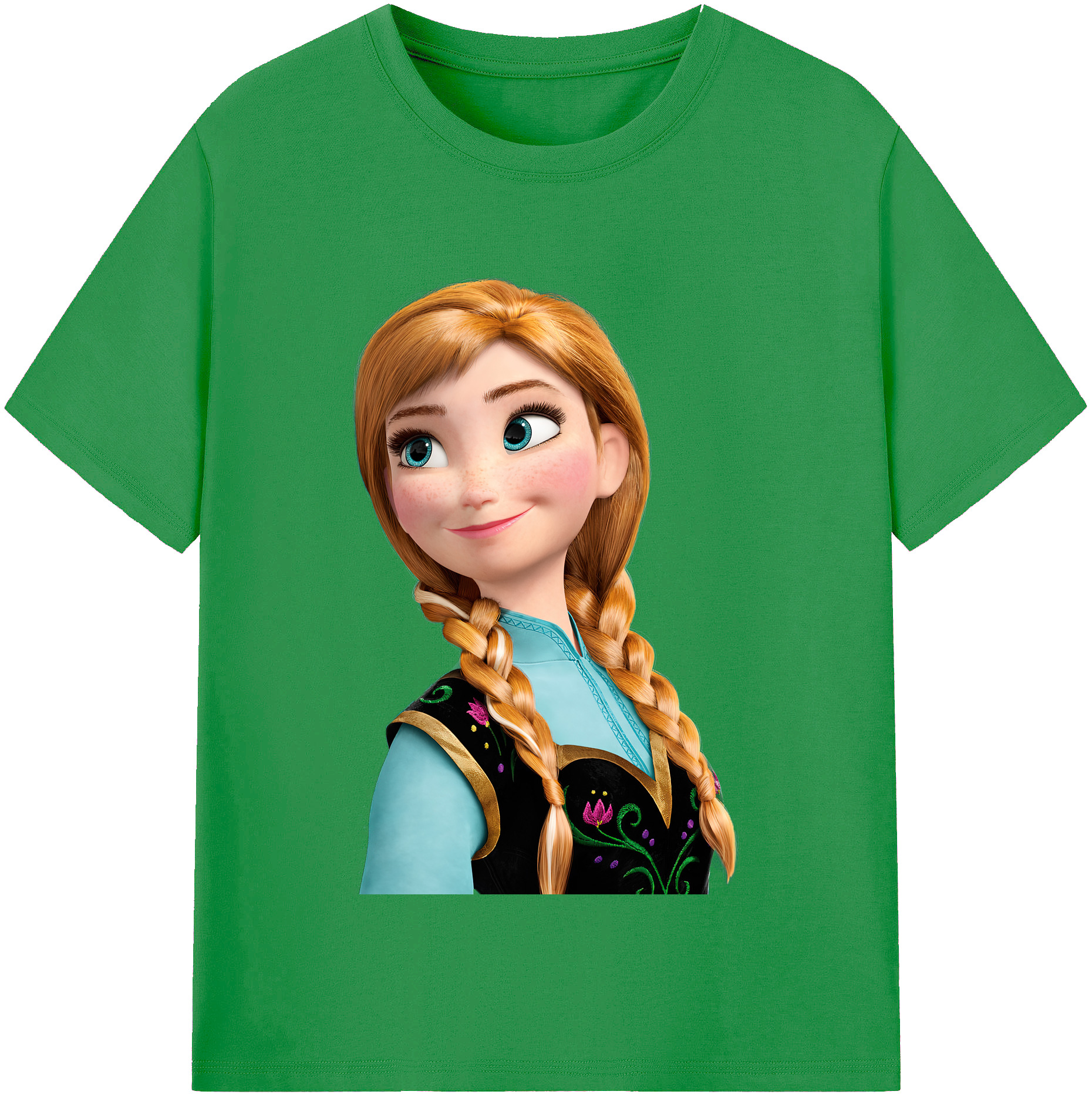 （画像用） アナと雪の女王 アンナ エルサ Frozen Anna Elsa レディースカジュアルプリントTシャツ（綿100％）