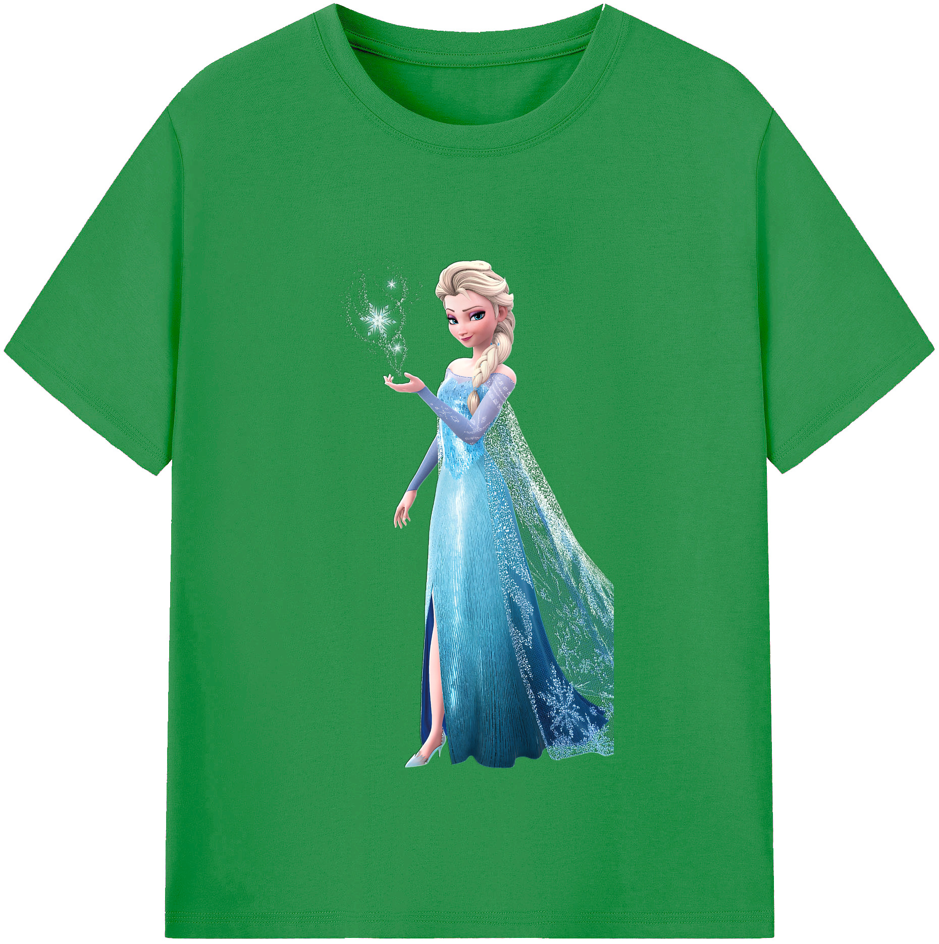（画像用） アナと雪の女王 アンナ エルサ Frozen Anna Elsa レディースカジュアルプリントTシャツ（綿100％）
