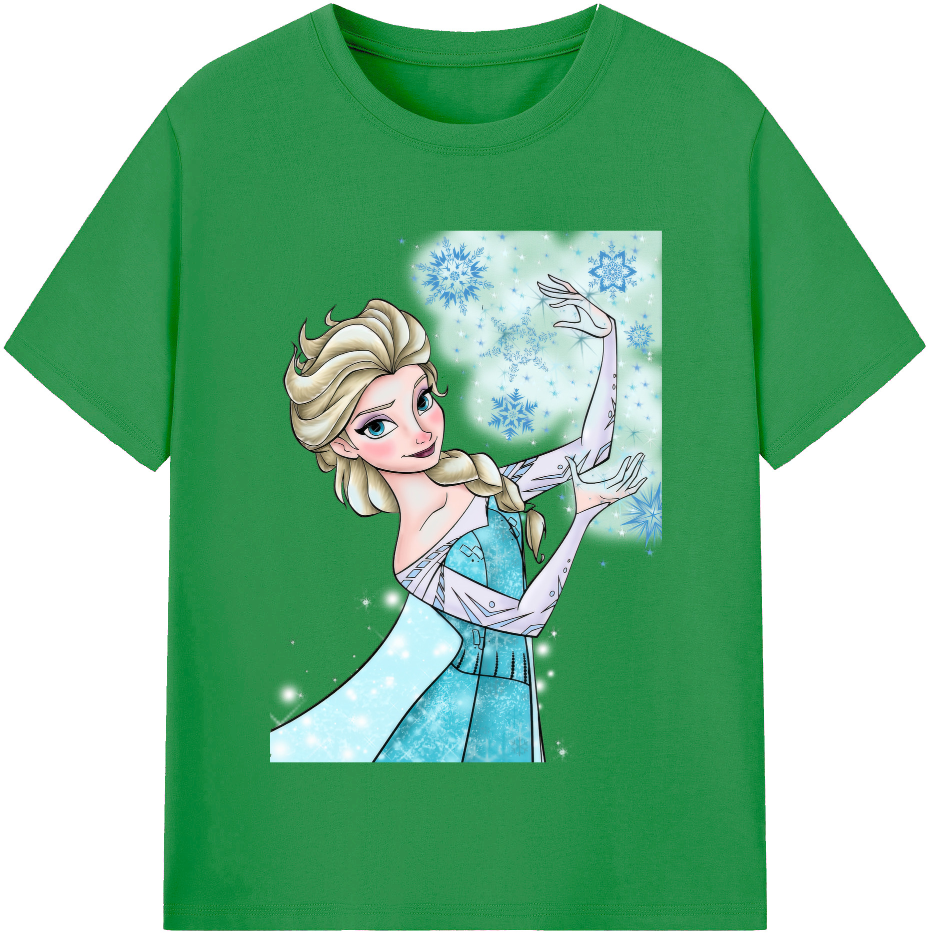（画像用） アナと雪の女王 アンナ エルサ Frozen Anna Elsa レディースカジュアルプリントTシャツ（綿100％）