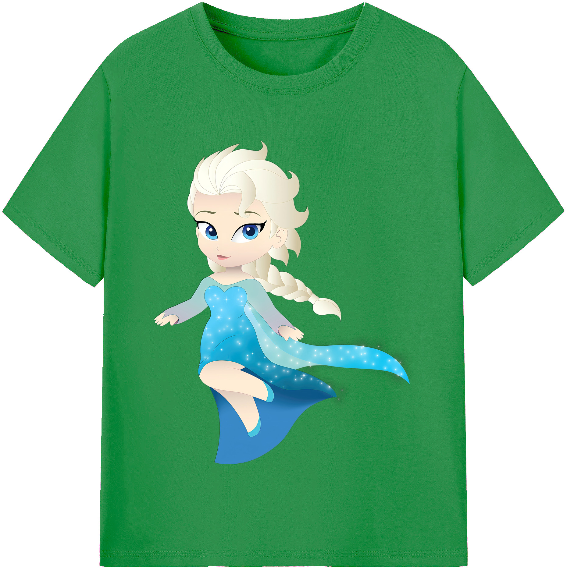 （画像用） アナと雪の女王 アンナ エルサ Frozen Anna Elsa レディースカジュアルプリントTシャツ（綿100％）