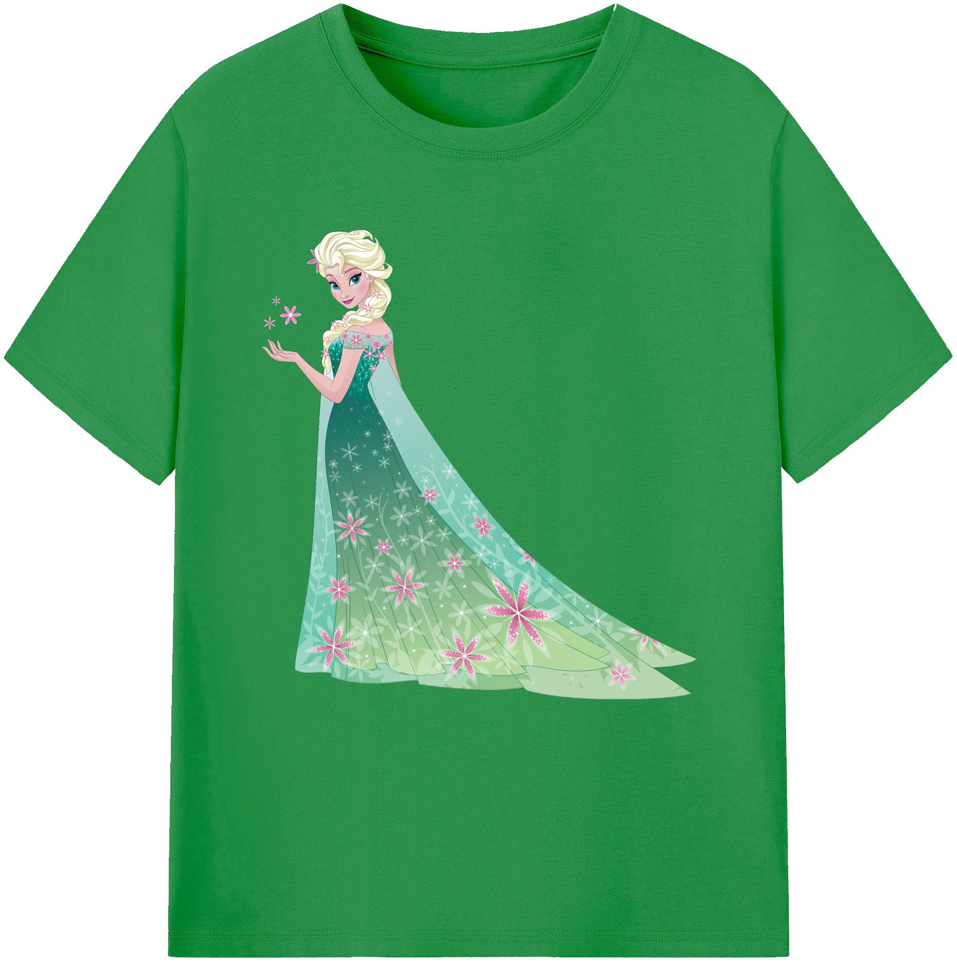 （画像用） アナと雪の女王 アンナ エルサ Frozen Anna Elsa レディースカジュアルプリントTシャツ（綿100％）