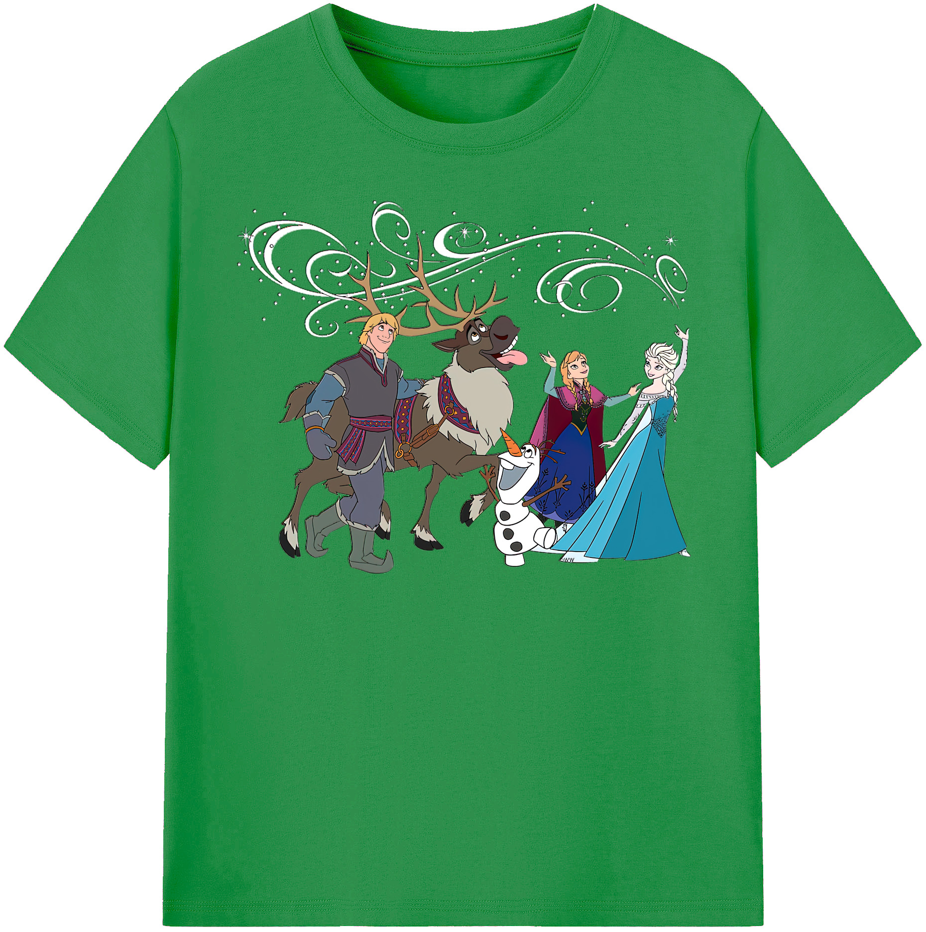 （画像用） アナと雪の女王 アンナ エルサ Frozen Anna Elsa レディースカジュアルプリントTシャツ（綿100％）