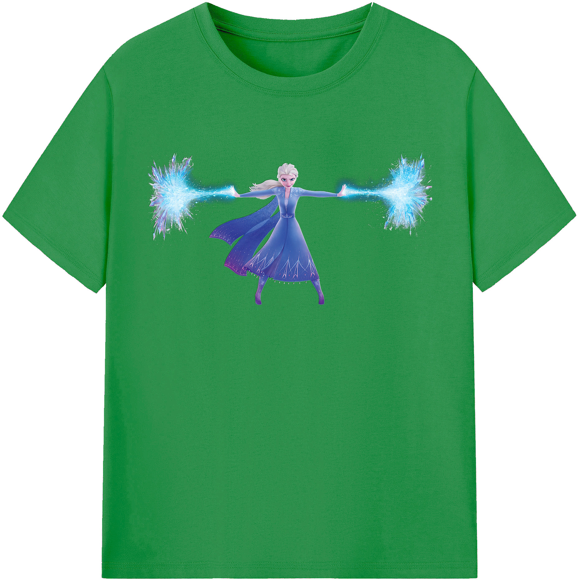 （画像用） アナと雪の女王 アンナ エルサ Frozen Anna Elsa レディースカジュアルプリントTシャツ（綿100％）
