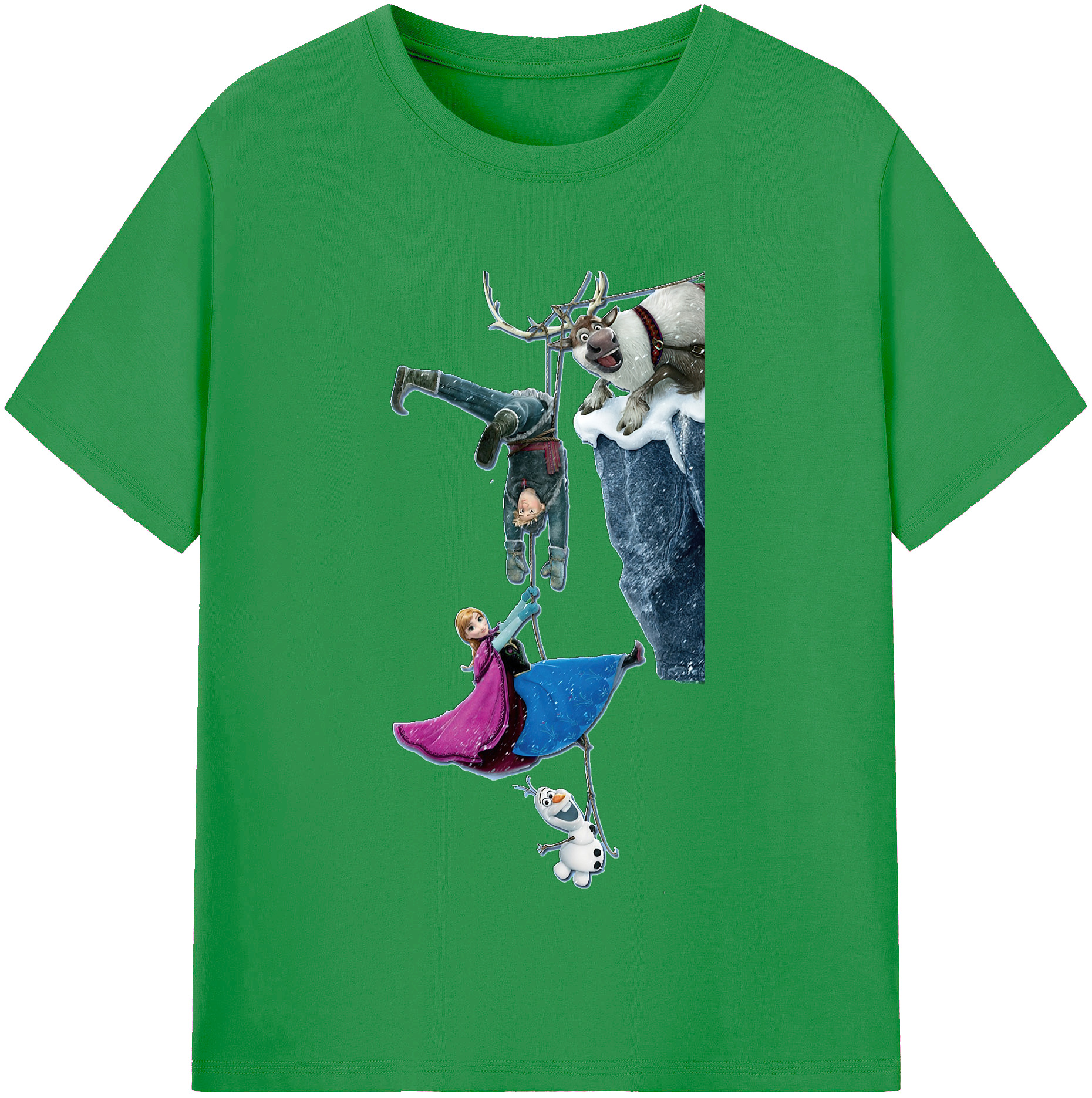 （画像用） アナと雪の女王 アンナ エルサ Frozen Anna Elsa レディースカジュアルプリントTシャツ（綿100％）