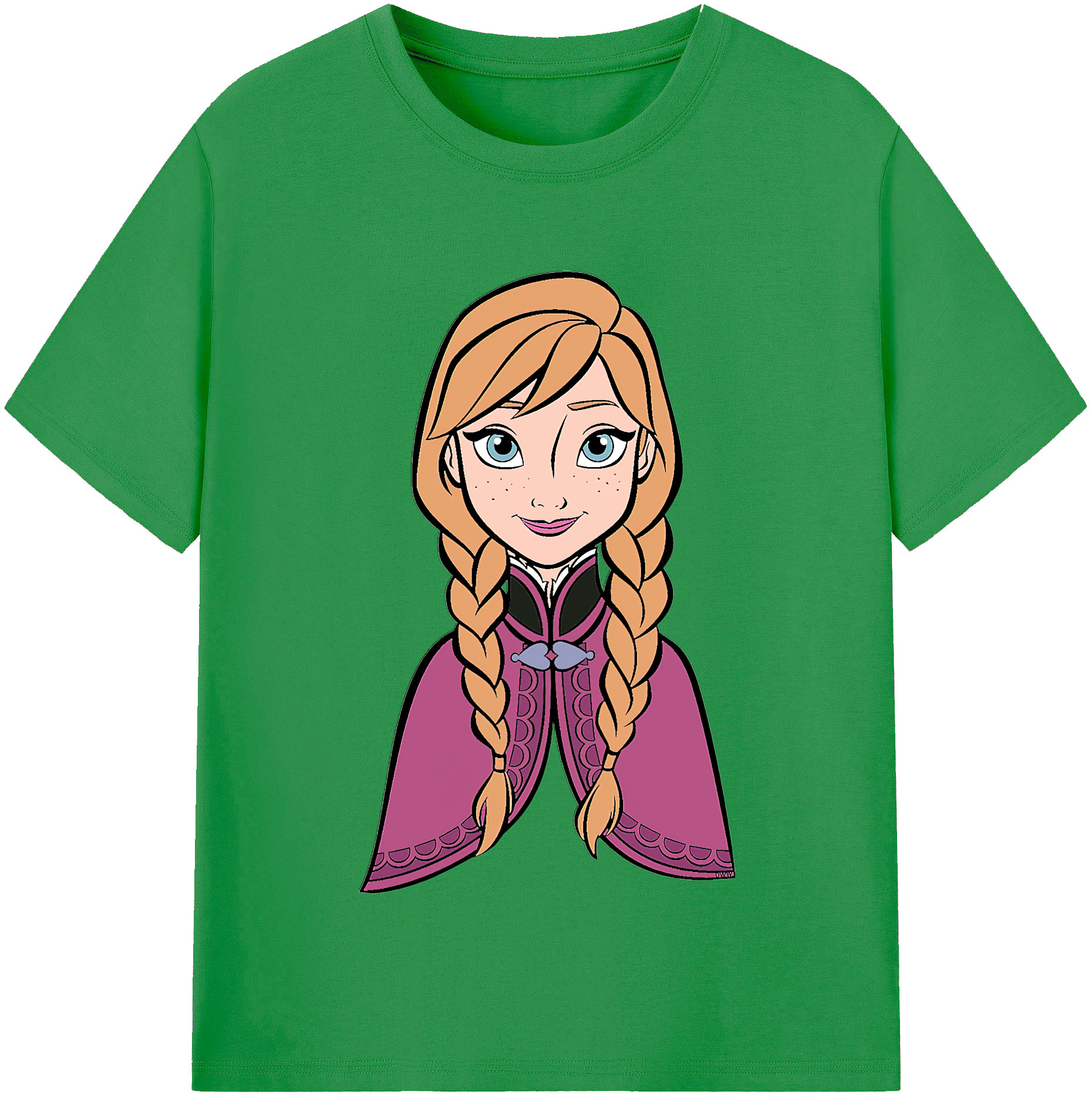 （画像用） アナと雪の女王 アンナ エルサ Frozen Anna Elsa レディースカジュアルプリントTシャツ（綿100％）