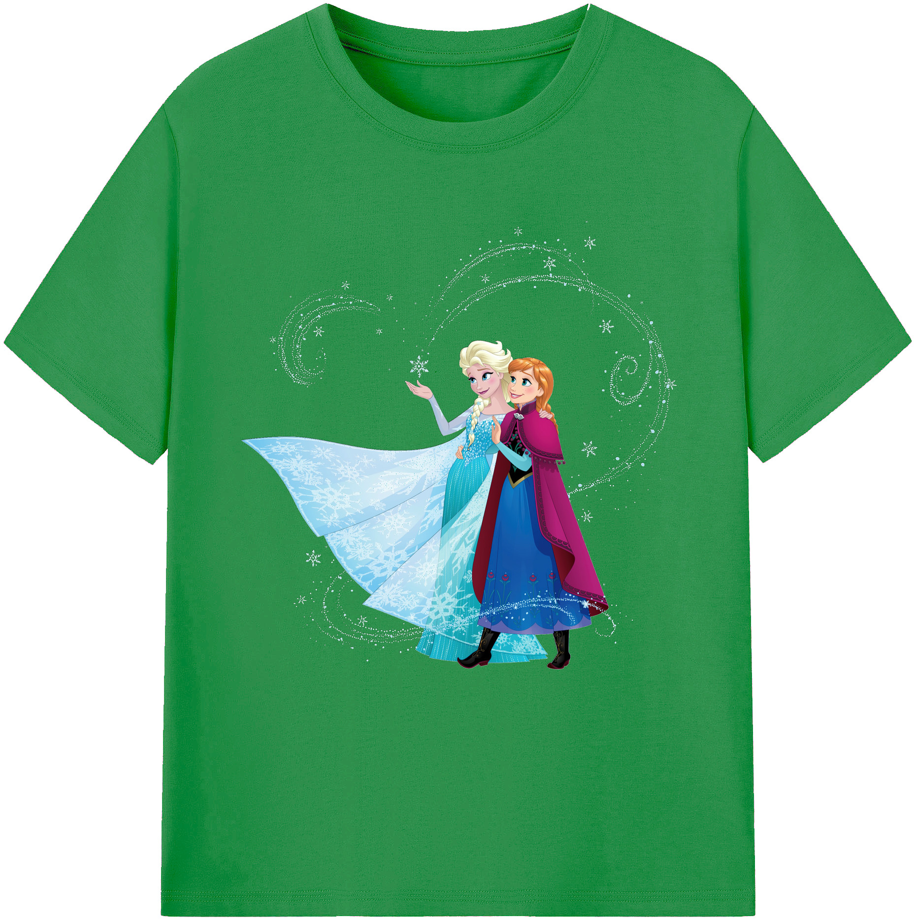 （画像用） アナと雪の女王 アンナ エルサ Frozen Anna Elsa レディースカジュアルプリントTシャツ（綿100％）