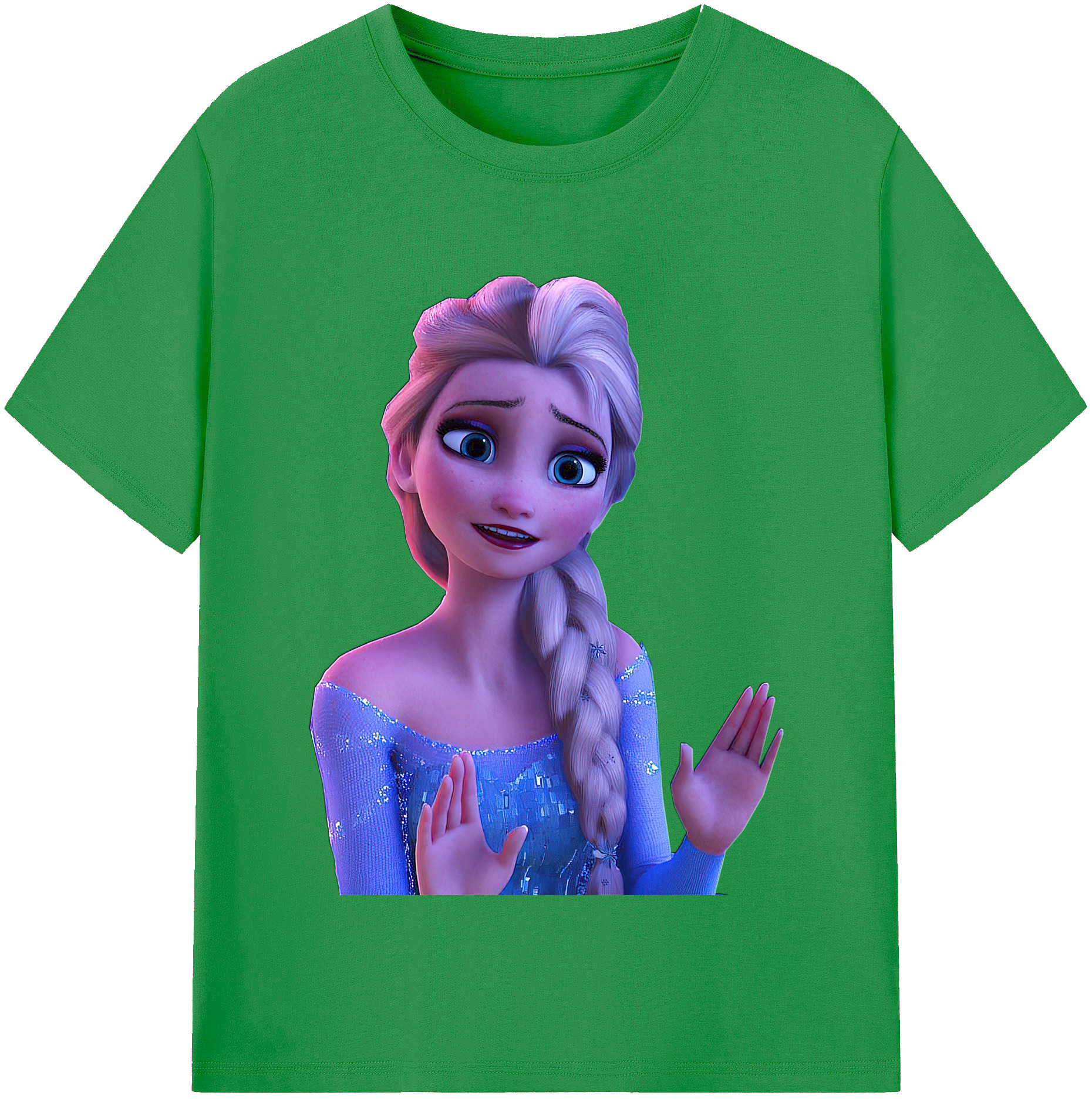 （画像用） アナと雪の女王 アンナ エルサ Frozen Anna Elsa レディースカジュアルプリントTシャツ（綿100％）