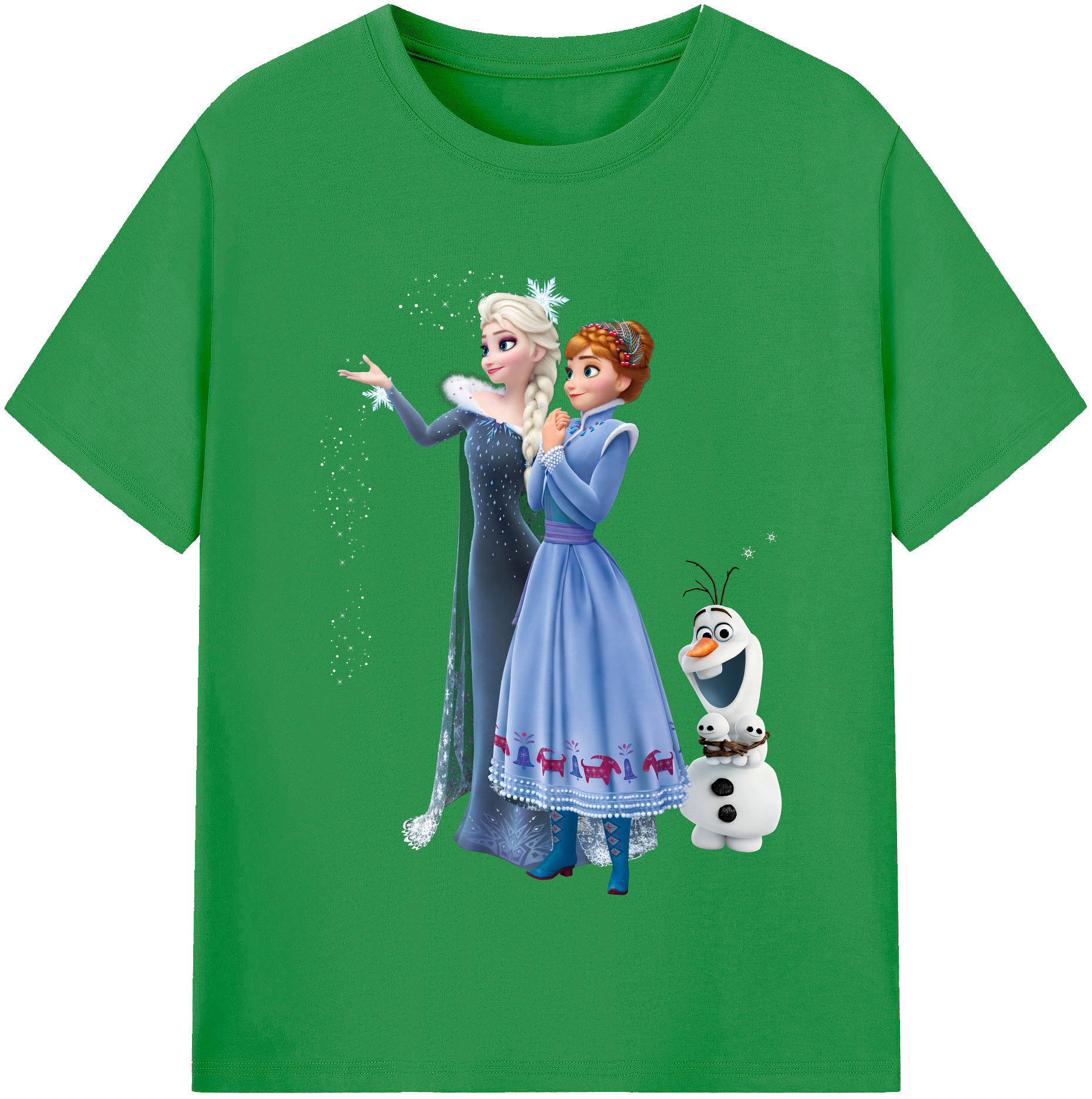（画像用） アナと雪の女王 アンナ エルサ Frozen Anna Elsa レディースカジュアルプリントTシャツ（綿100％）
