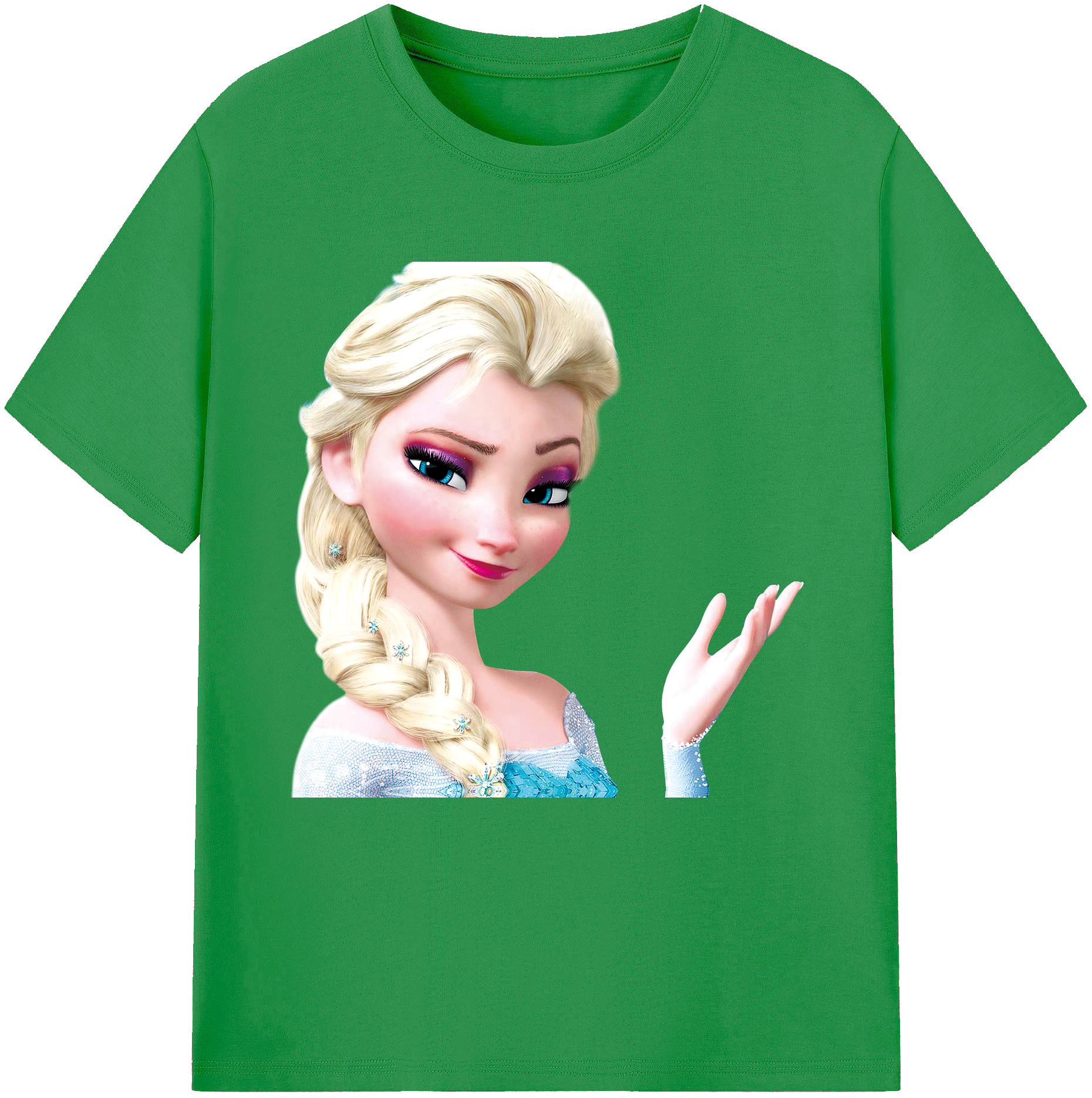 （画像用） アナと雪の女王 アンナ エルサ Frozen Anna Elsa レディースカジュアルプリントTシャツ（綿100％）