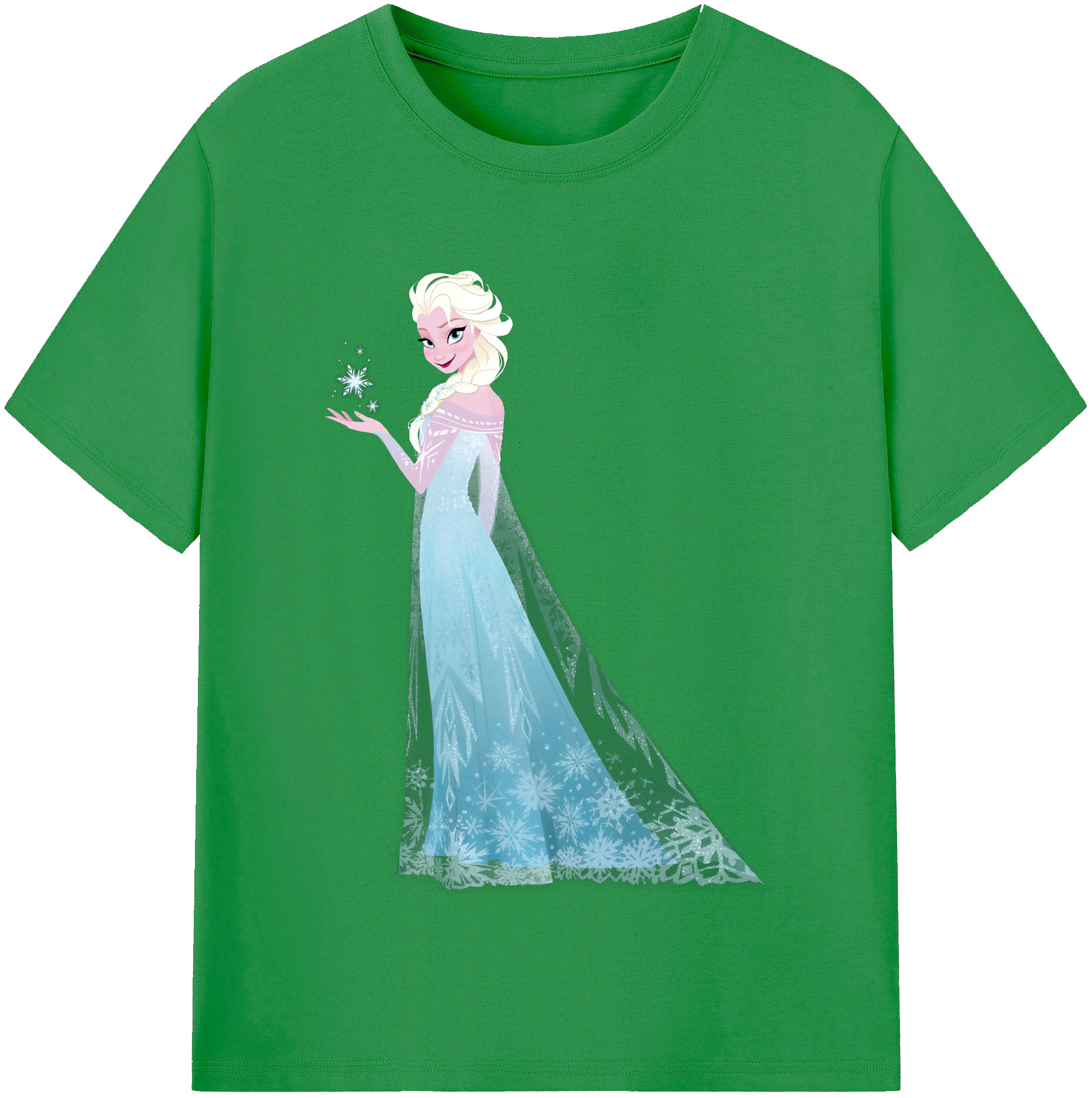 （画像用） アナと雪の女王 アンナ エルサ Frozen Anna Elsa レディースカジュアルプリントTシャツ（綿100％）