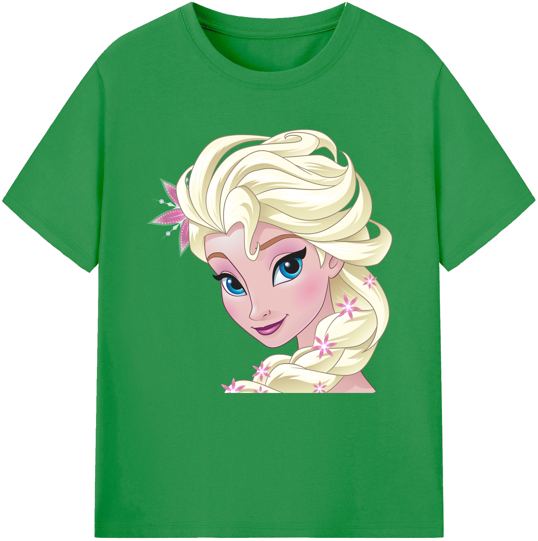 （画像用） アナと雪の女王 アンナ エルサ Frozen Anna Elsa レディースカジュアルプリントTシャツ（綿100％）