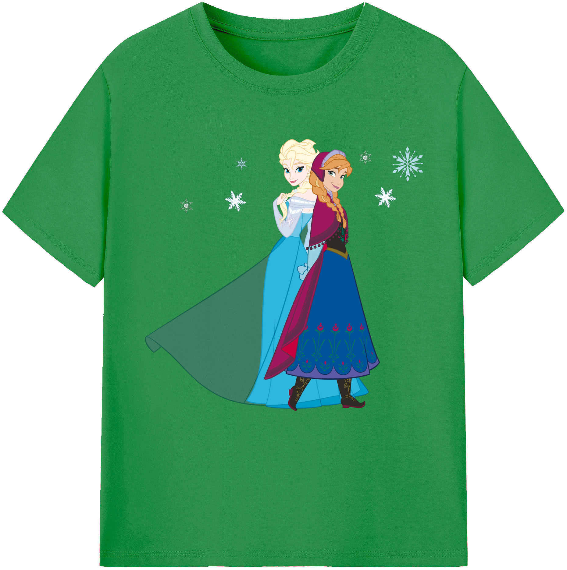 （画像用） アナと雪の女王 アンナ エルサ Frozen Anna Elsa レディースカジュアルプリントTシャツ（綿100％）
