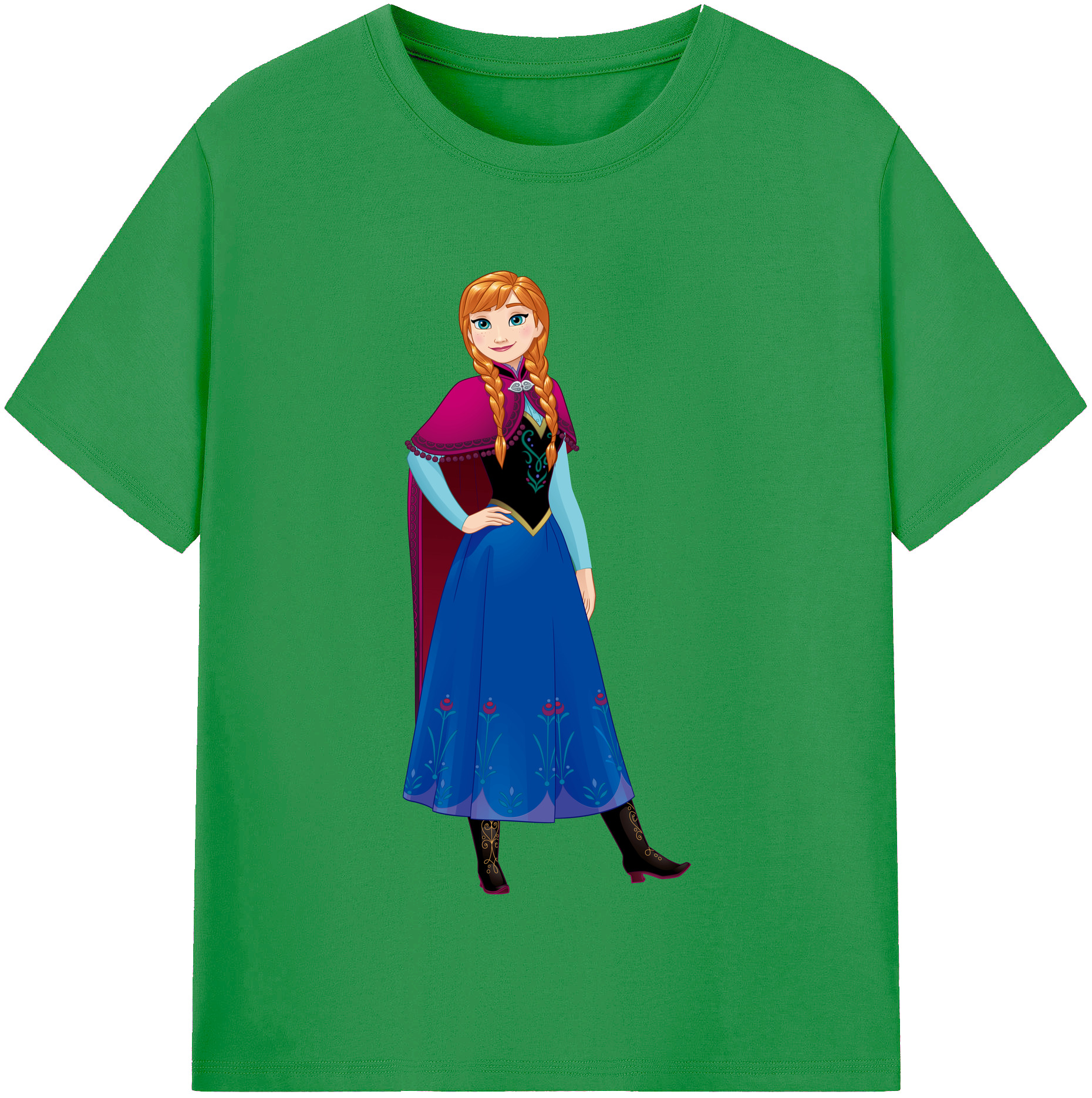 （画像用） アナと雪の女王 アンナ エルサ Frozen Anna Elsa レディースカジュアルプリントTシャツ（綿100％）