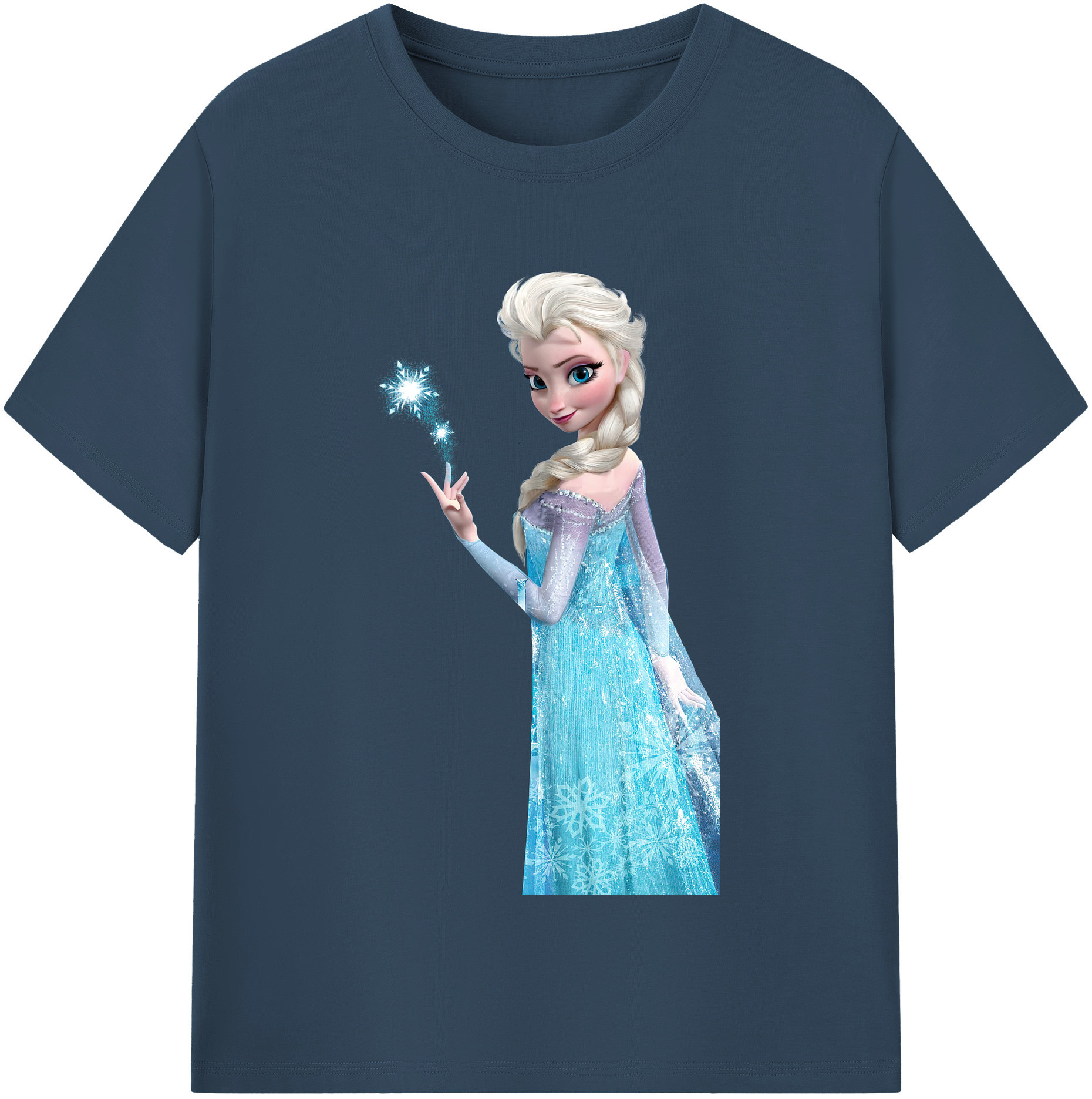 （画像用） アナと雪の女王 アンナ エルサ Frozen Anna Elsa レディースカジュアルプリントTシャツ（綿100％）