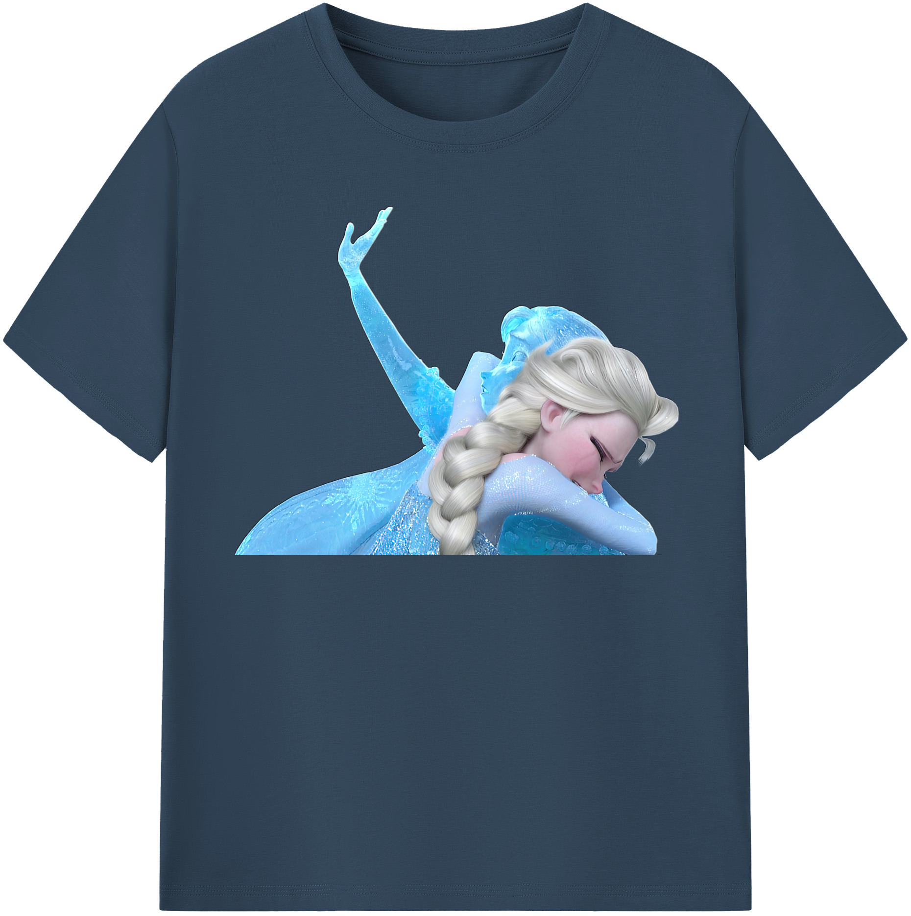 （画像用） アナと雪の女王 アンナ エルサ Frozen Anna Elsa レディースカジュアルプリントTシャツ（綿100％）