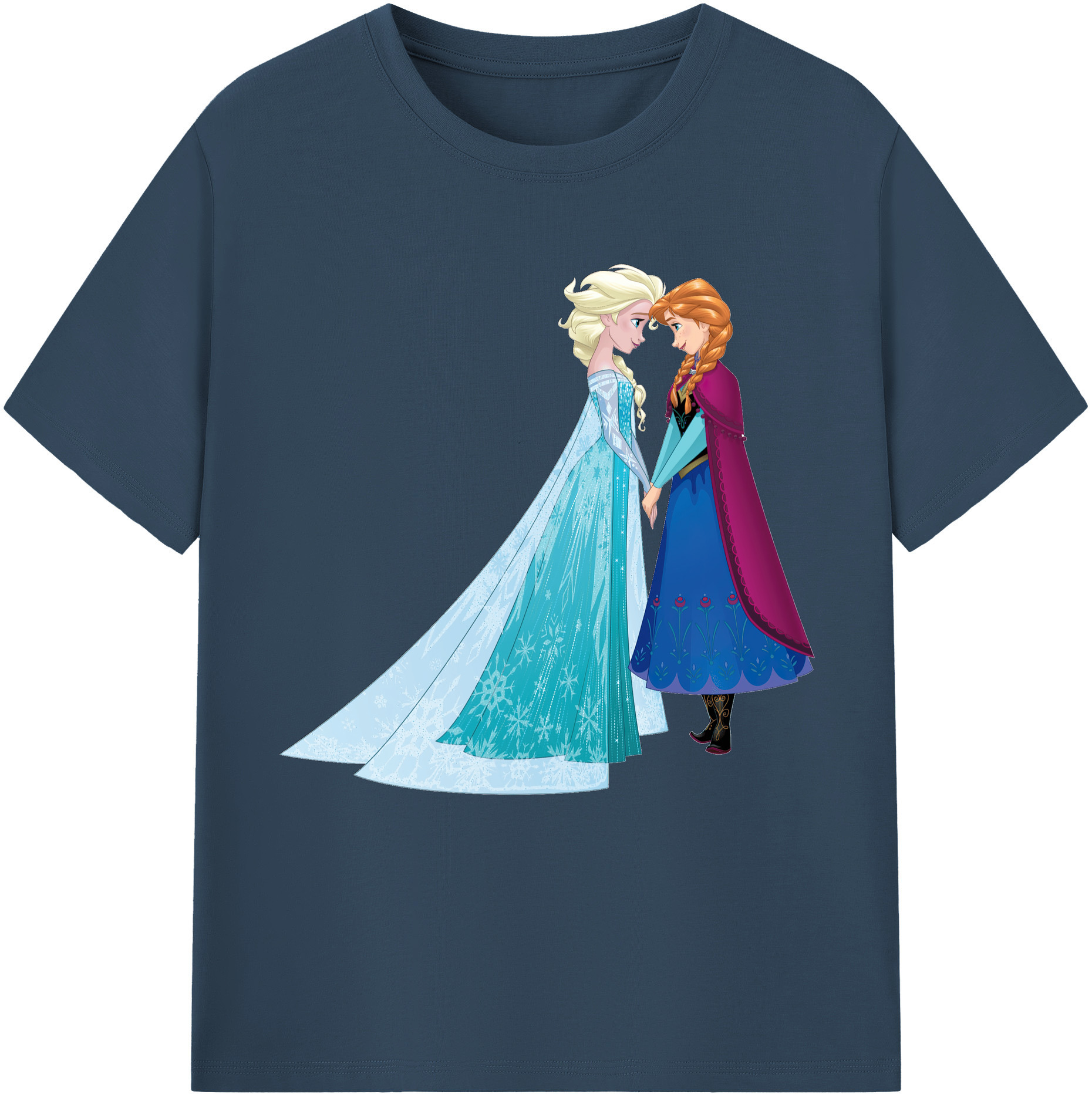 （画像用） アナと雪の女王 アンナ エルサ Frozen Anna Elsa レディースカジュアルプリントTシャツ（綿100％）
