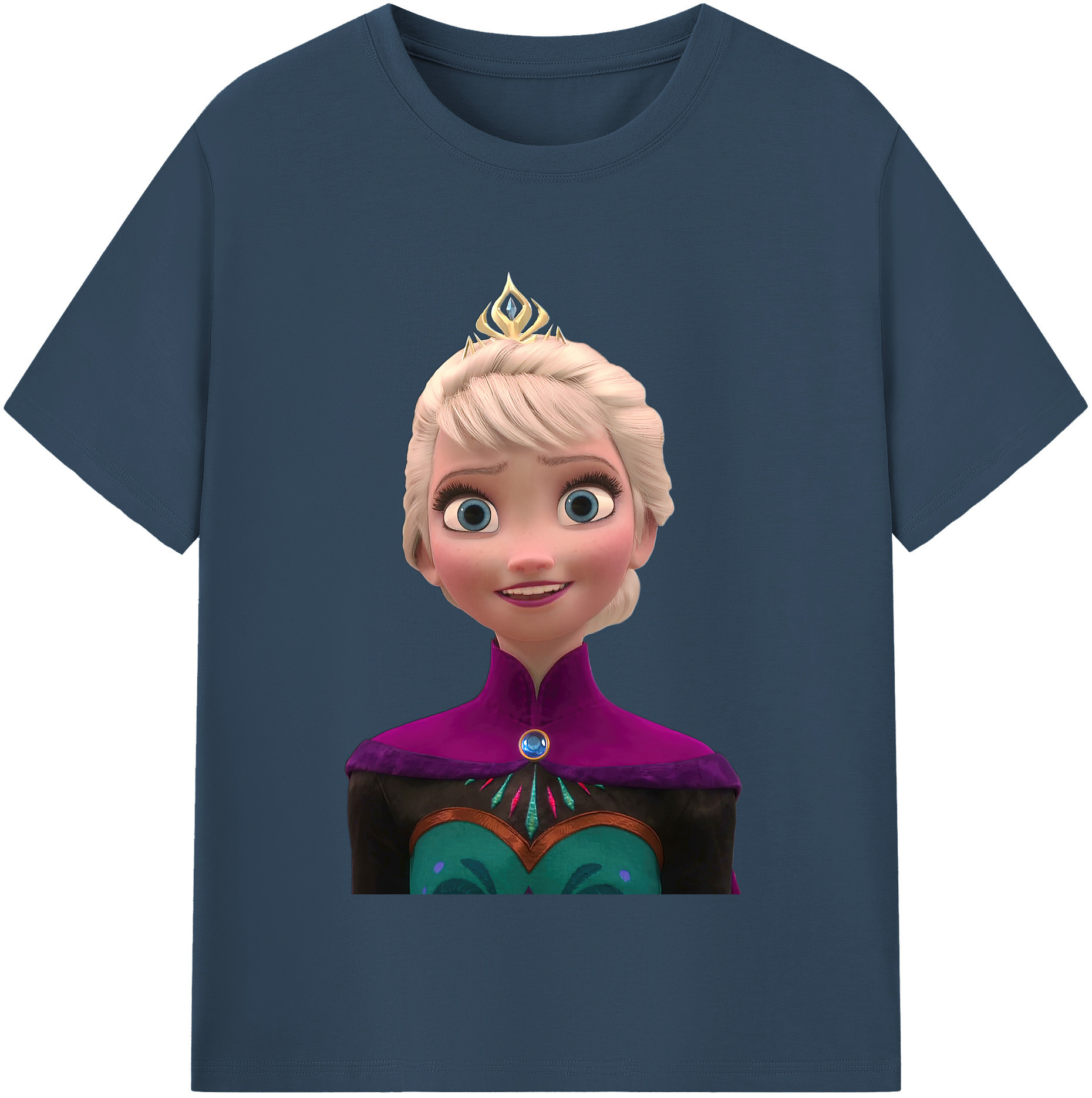 （画像用） アナと雪の女王 アンナ エルサ Frozen Anna Elsa レディースカジュアルプリントTシャツ（綿100％）
