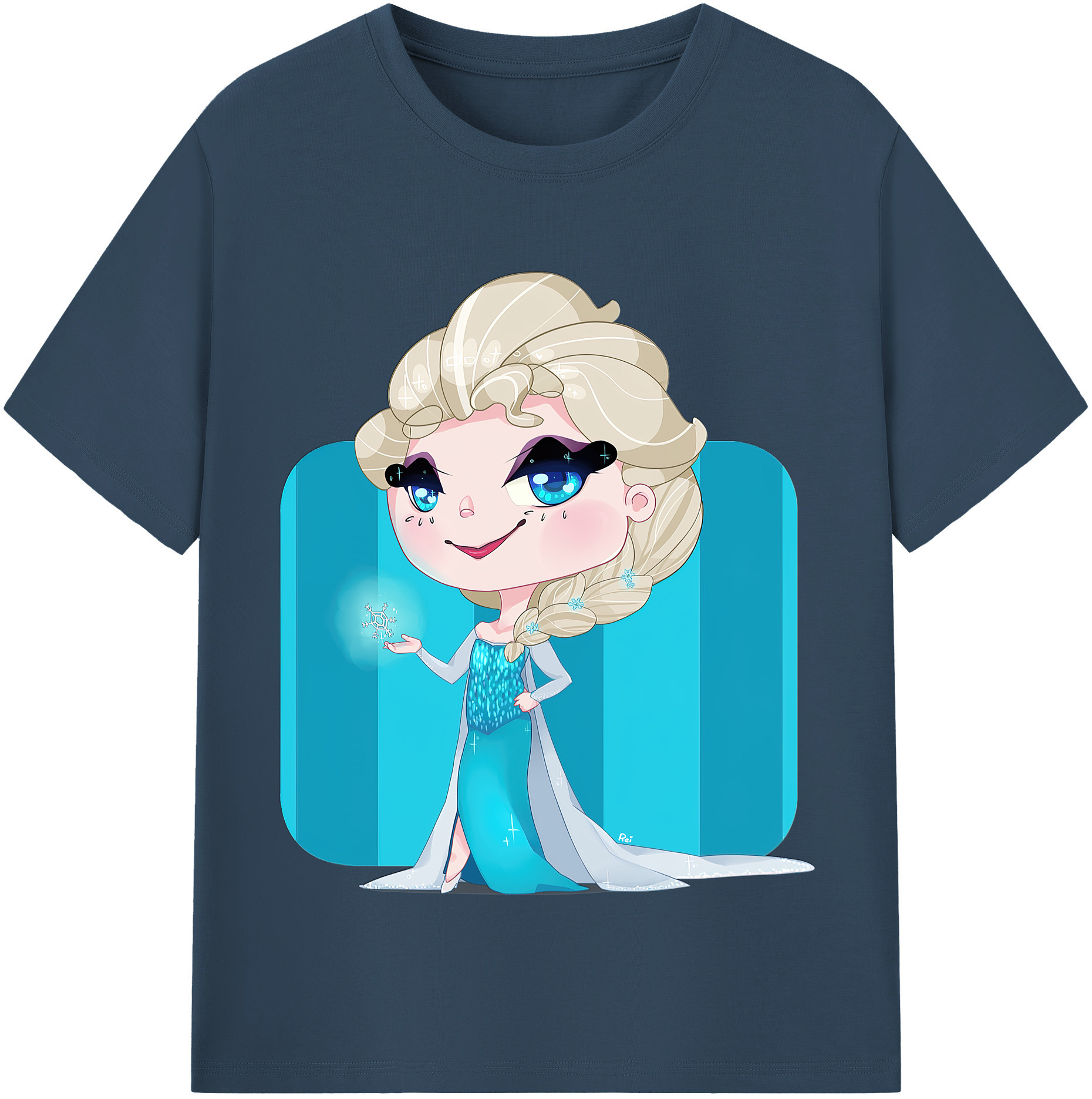 （画像用） アナと雪の女王 アンナ エルサ Frozen Anna Elsa レディースカジュアルプリントTシャツ（綿100％）