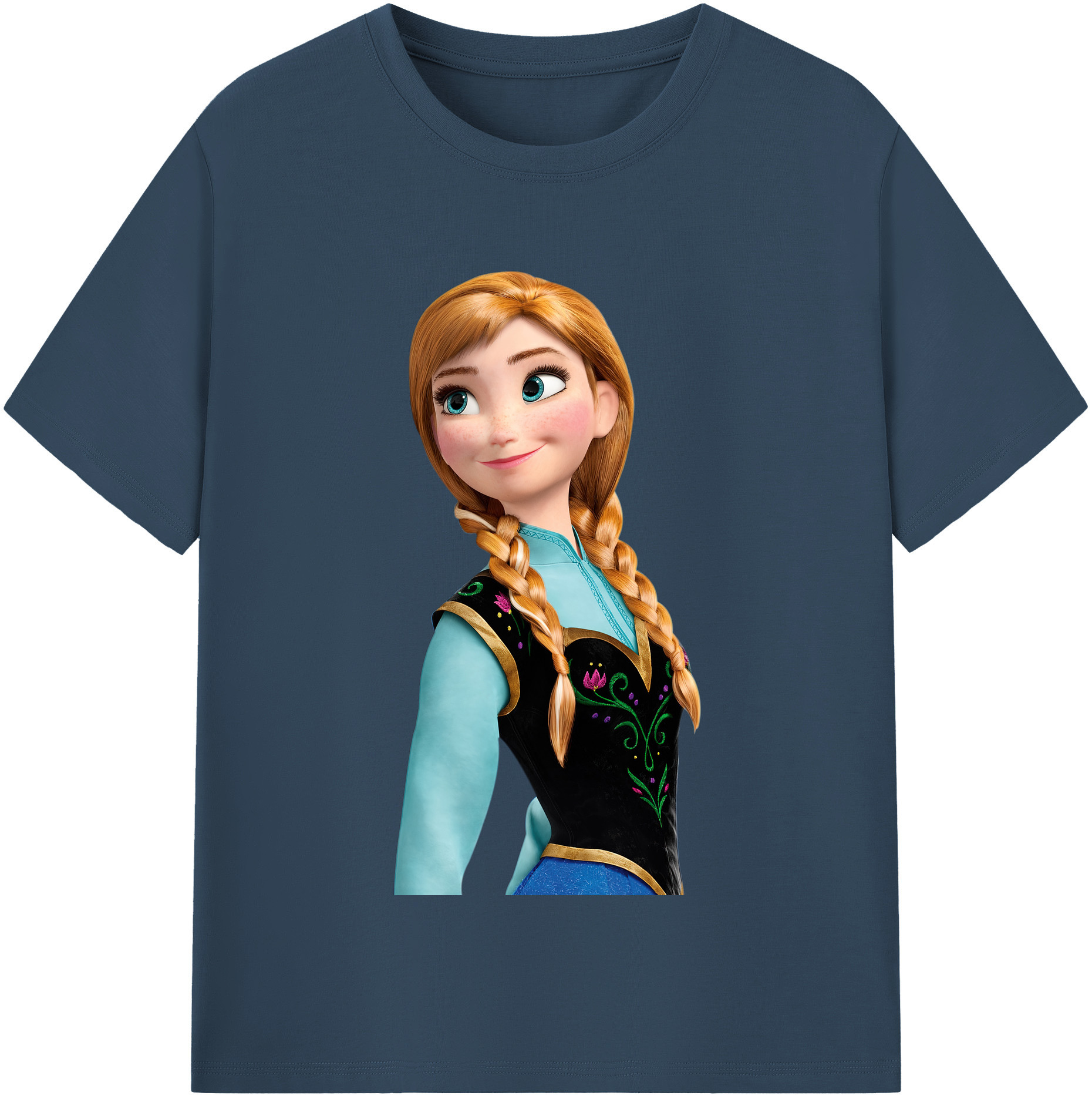 （画像用） アナと雪の女王 アンナ エルサ Frozen Anna Elsa レディースカジュアルプリントTシャツ（綿100％）