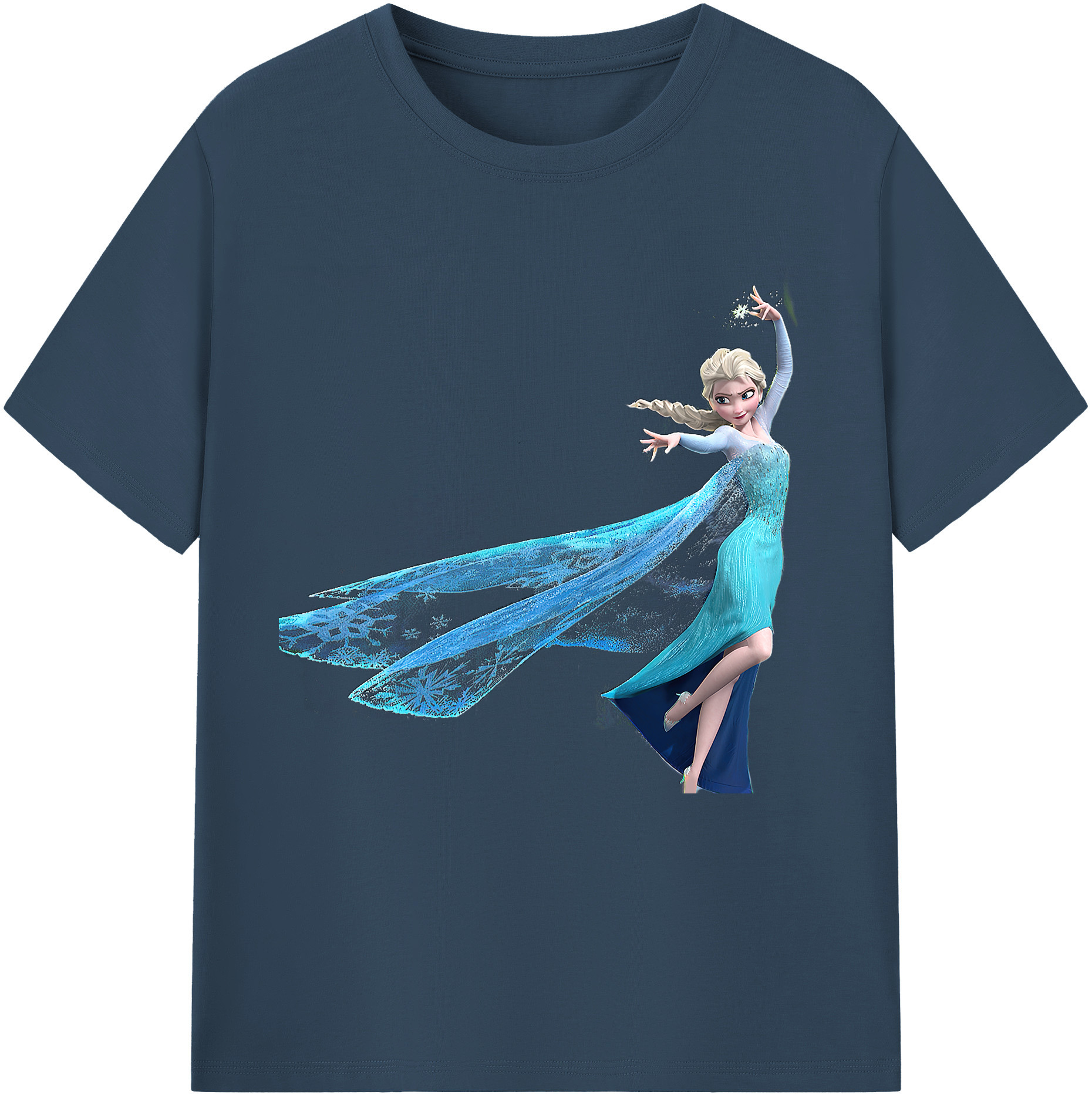 （画像用） アナと雪の女王 アンナ エルサ Frozen Anna Elsa レディースカジュアルプリントTシャツ（綿100％）
