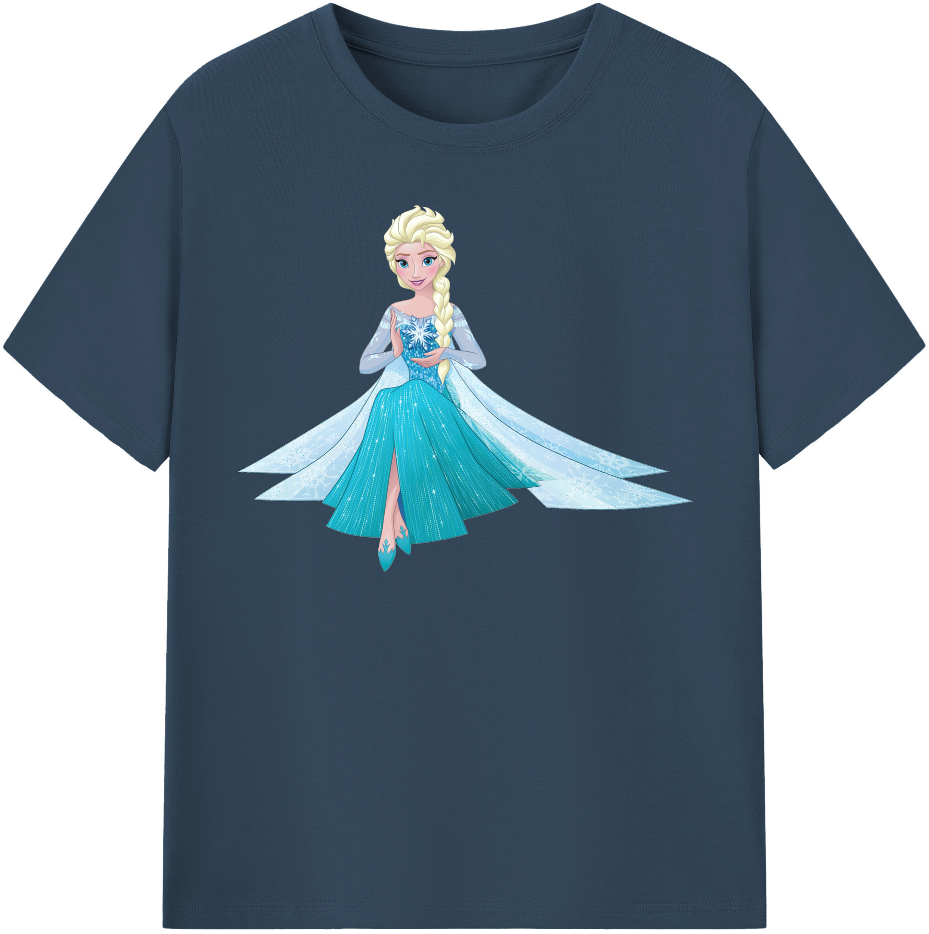 （画像用） アナと雪の女王 アンナ エルサ Frozen Anna Elsa レディースカジュアルプリントTシャツ（綿100％）
