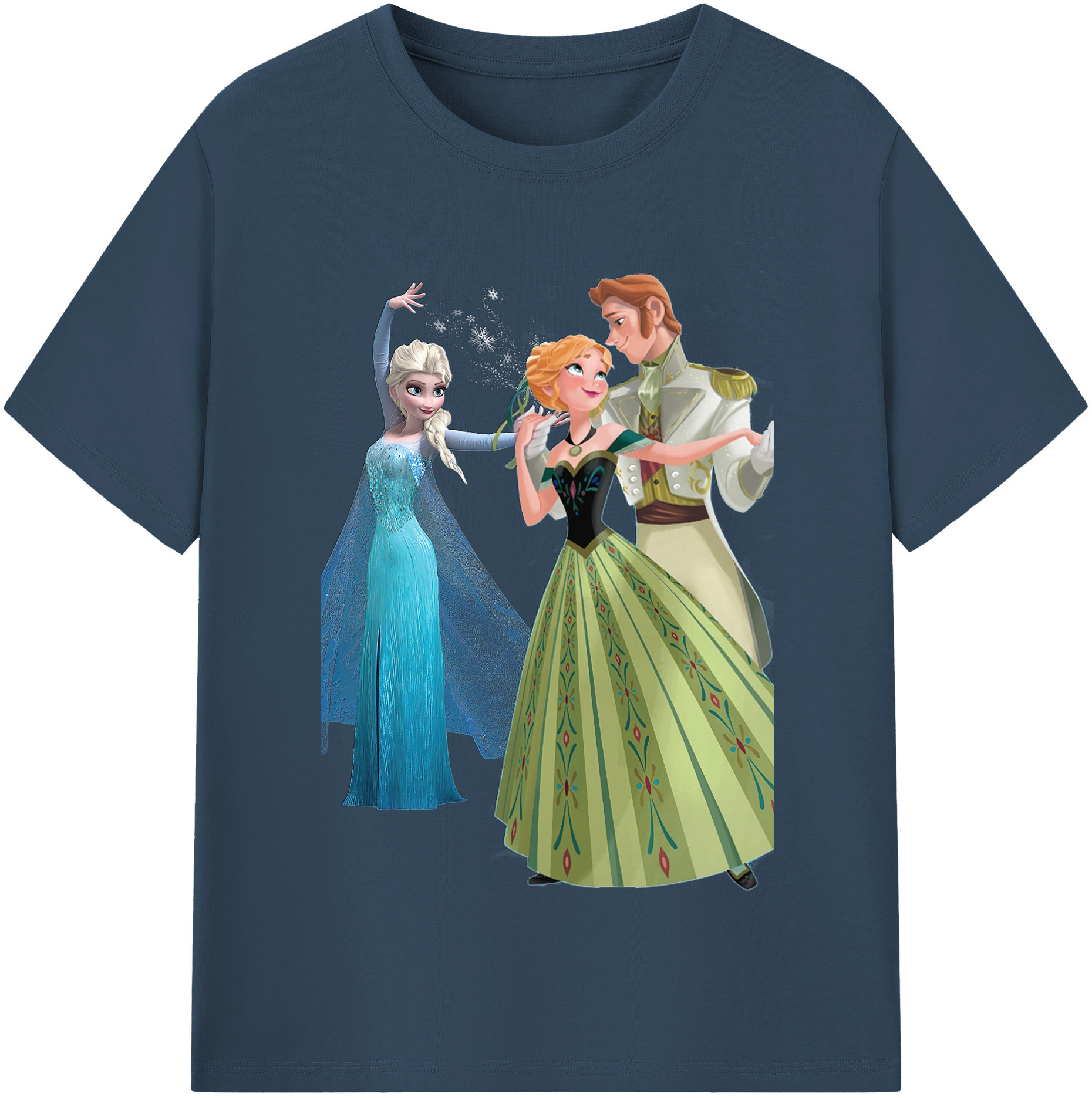 （画像用） アナと雪の女王 アンナ エルサ Frozen Anna Elsa レディースカジュアルプリントTシャツ（綿100％）