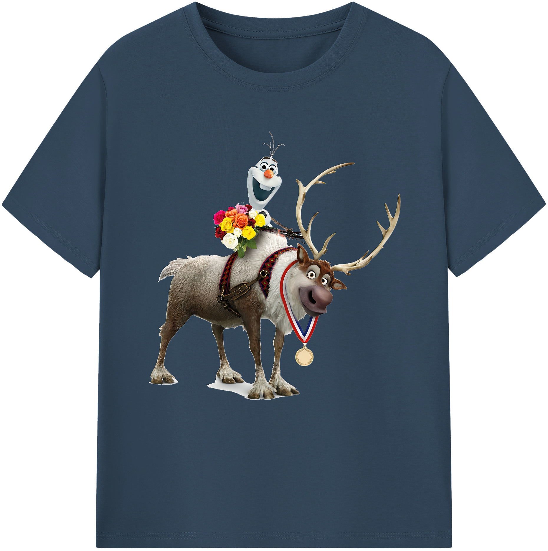 （画像用） アナと雪の女王 アンナ エルサ Frozen Anna Elsa レディースカジュアルプリントTシャツ（綿100％）