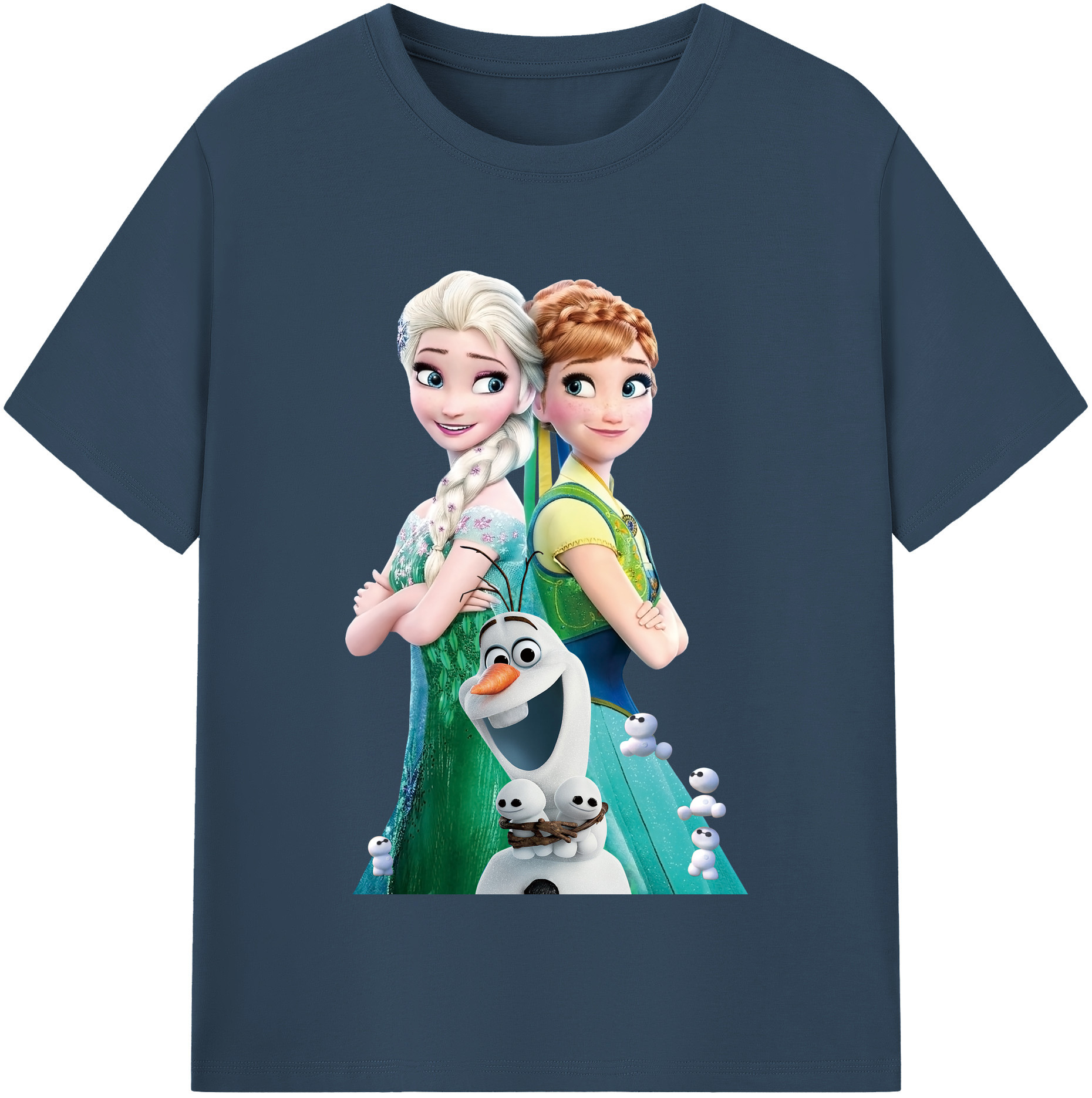 （画像用） アナと雪の女王 アンナ エルサ Frozen Anna Elsa レディースカジュアルプリントTシャツ（綿100％）