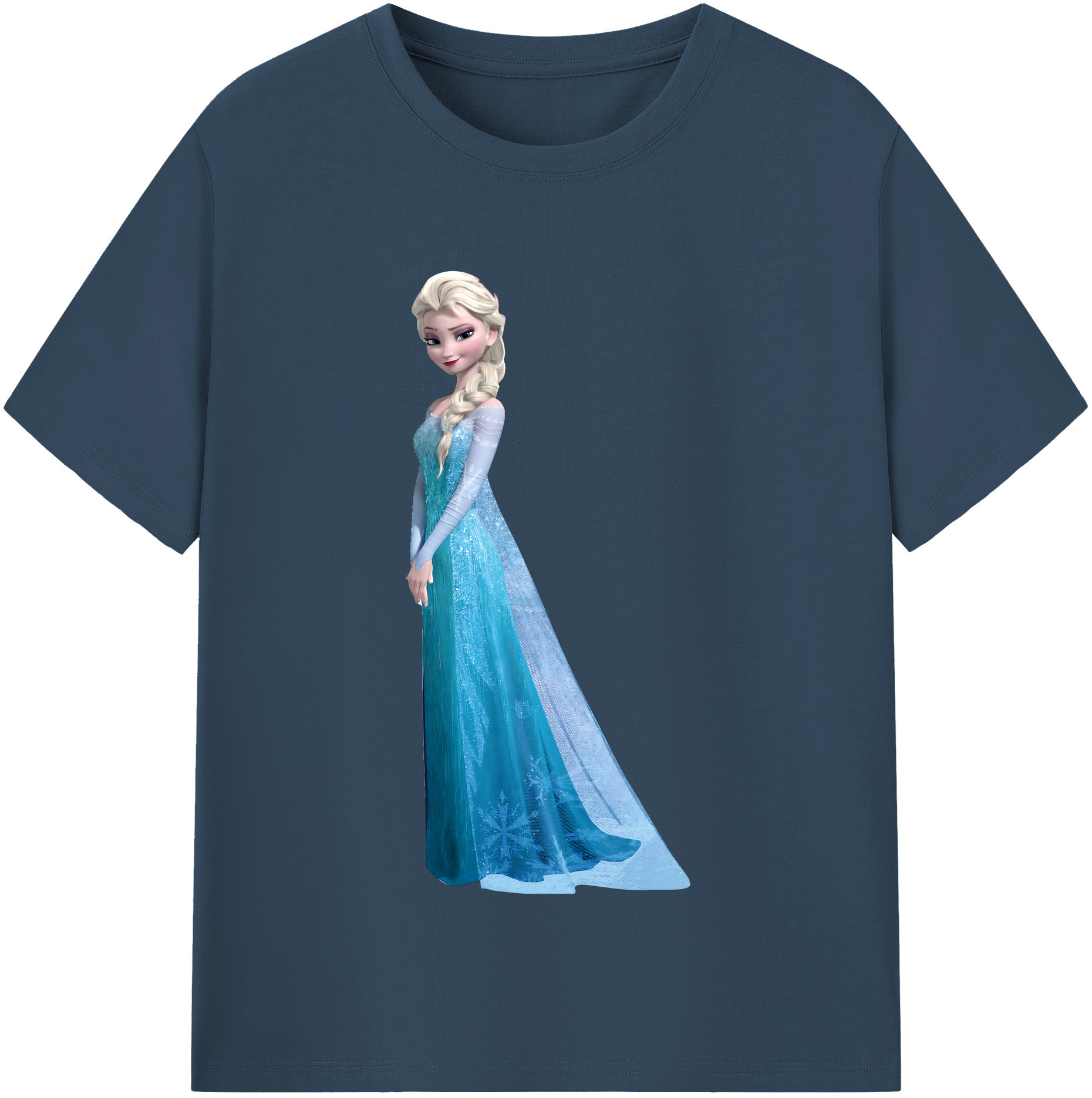 （画像用） アナと雪の女王 アンナ エルサ Frozen Anna Elsa レディースカジュアルプリントTシャツ（綿100％）