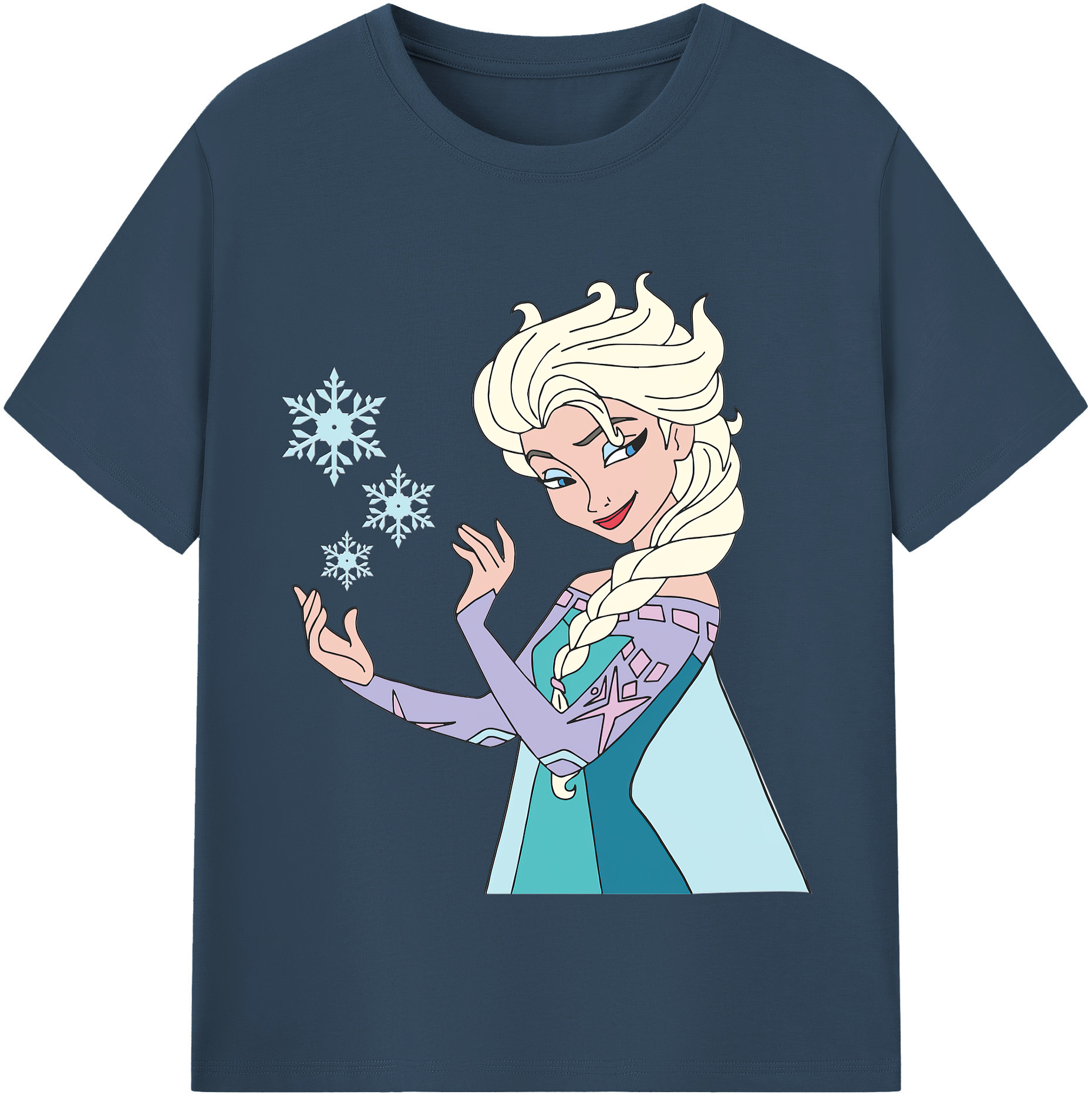 （画像用） アナと雪の女王 アンナ エルサ Frozen Anna Elsa レディースカジュアルプリントTシャツ（綿100％）