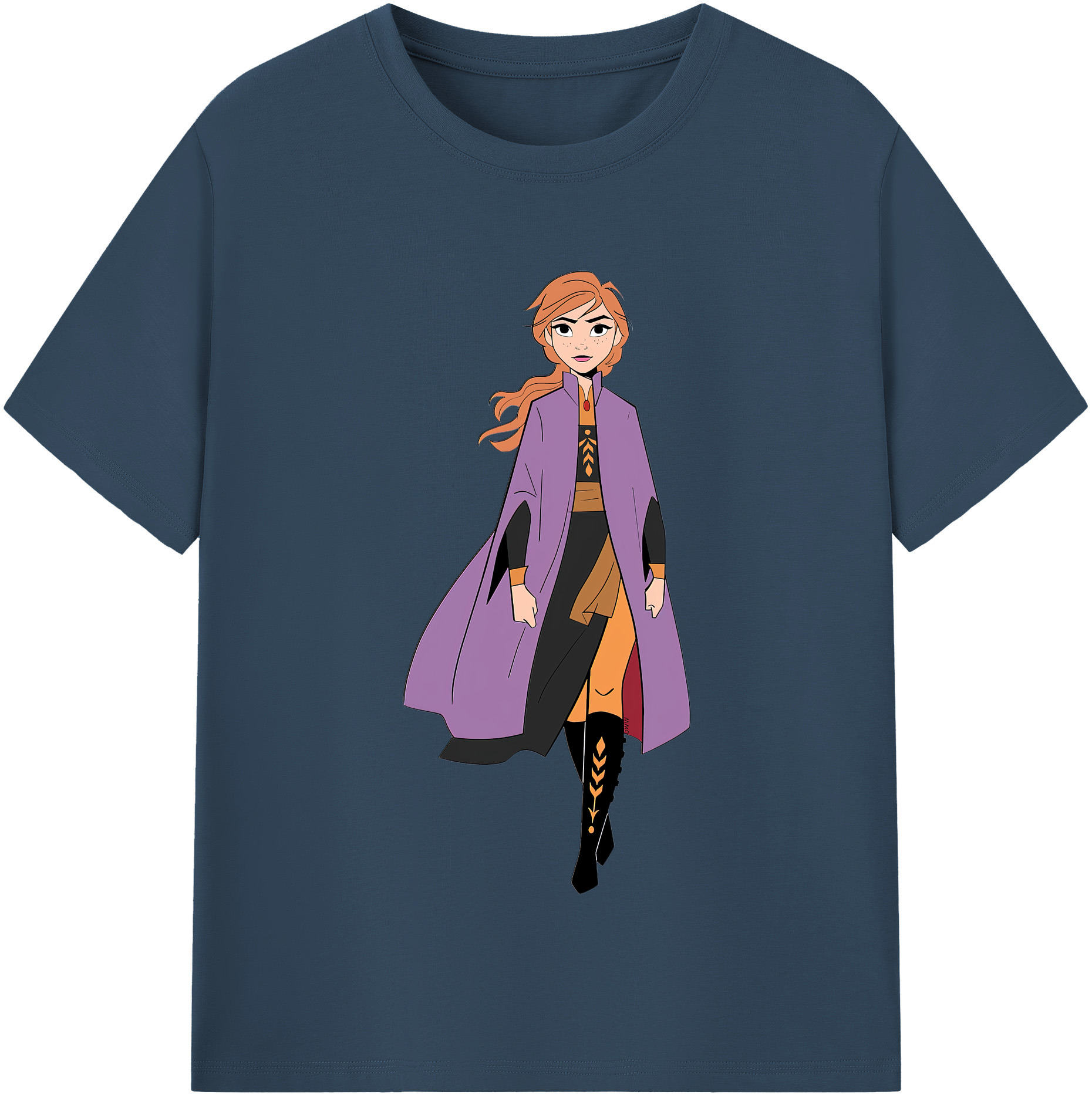 （画像用） アナと雪の女王 アンナ エルサ Frozen Anna Elsa レディースカジュアルプリントTシャツ（綿100％）