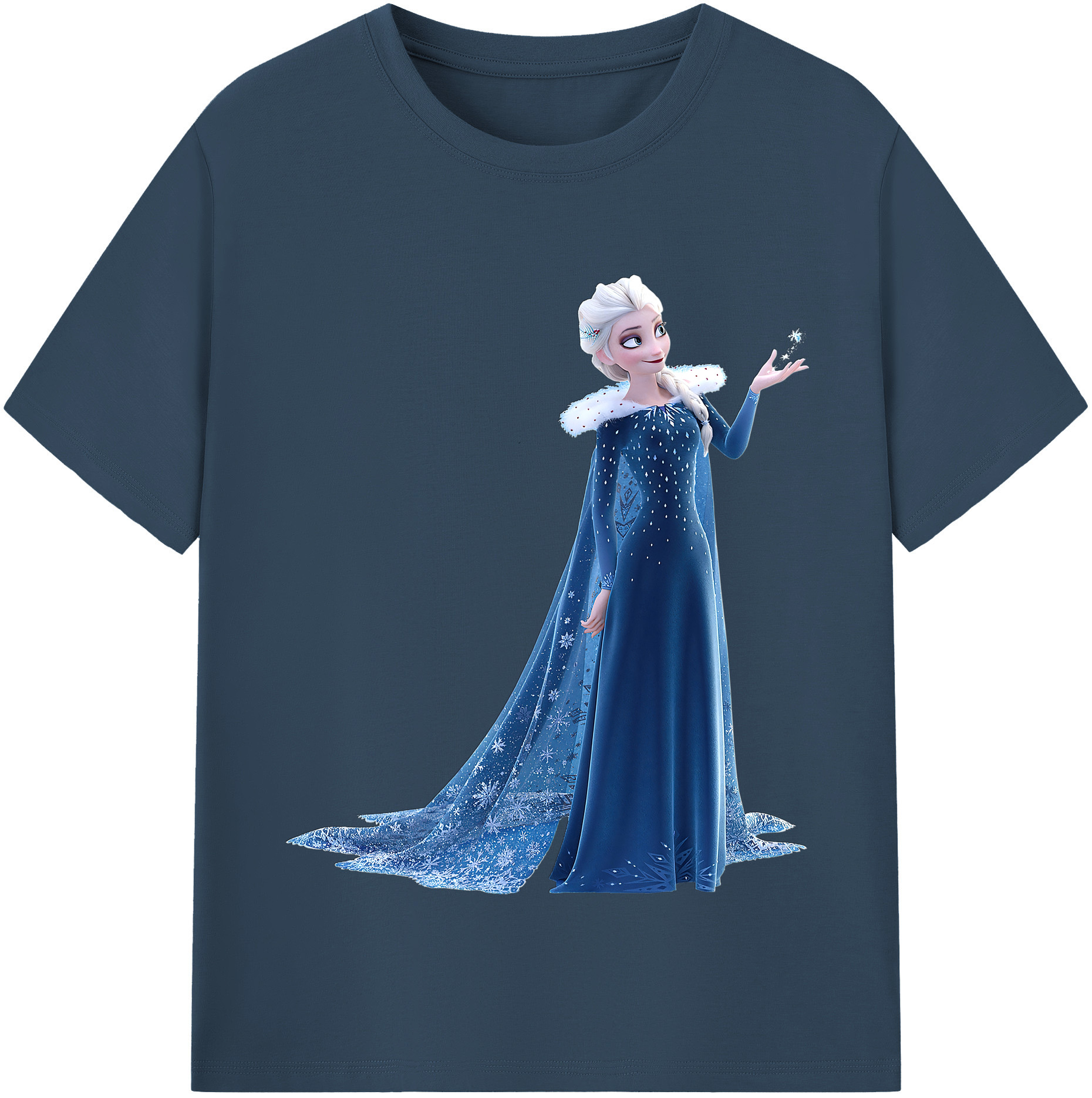（画像用） アナと雪の女王 アンナ エルサ Frozen Anna Elsa レディースカジュアルプリントTシャツ（綿100％）